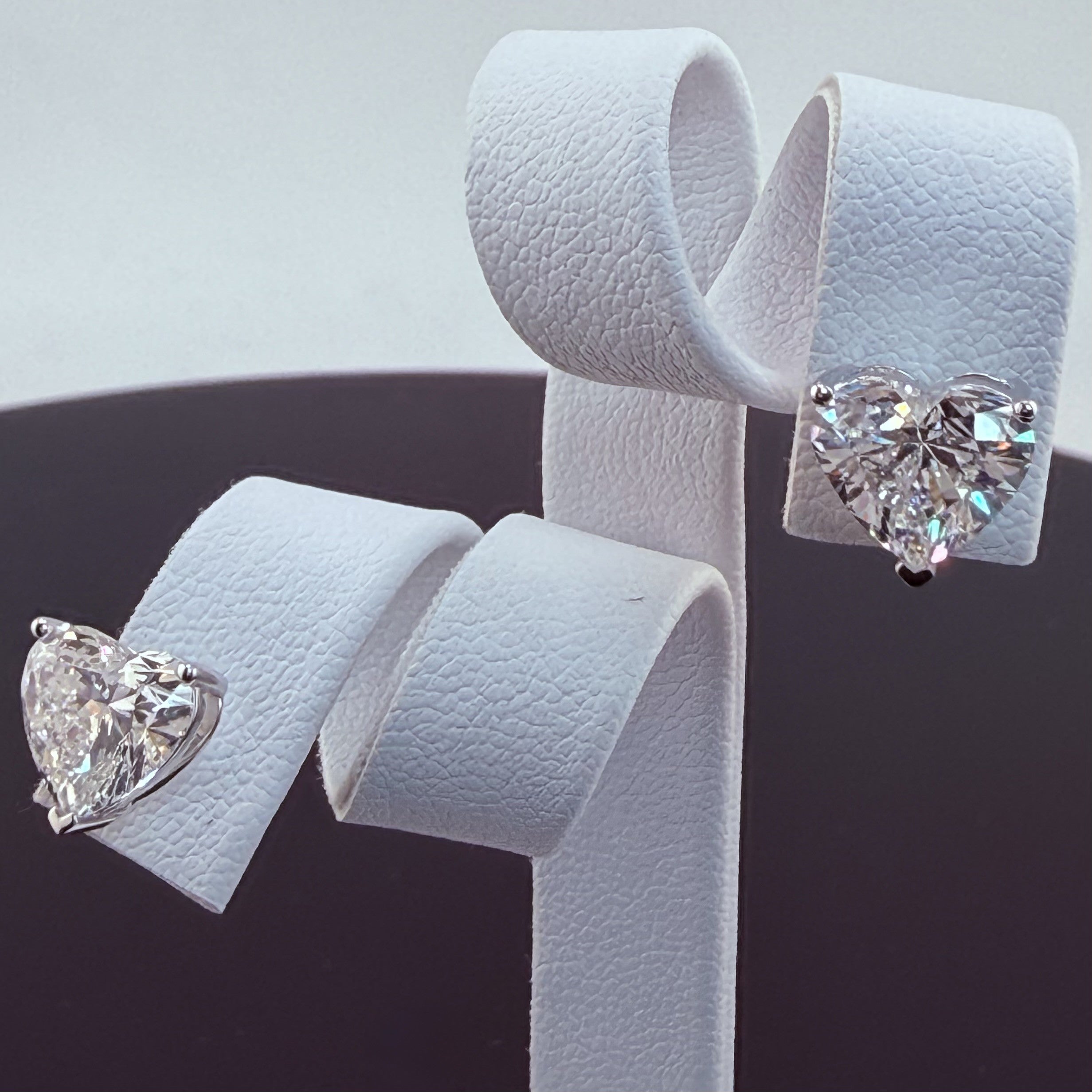4.04cttw Heart IGI Certified Lab Grown Diamond Stud 14K White Gold Earrings