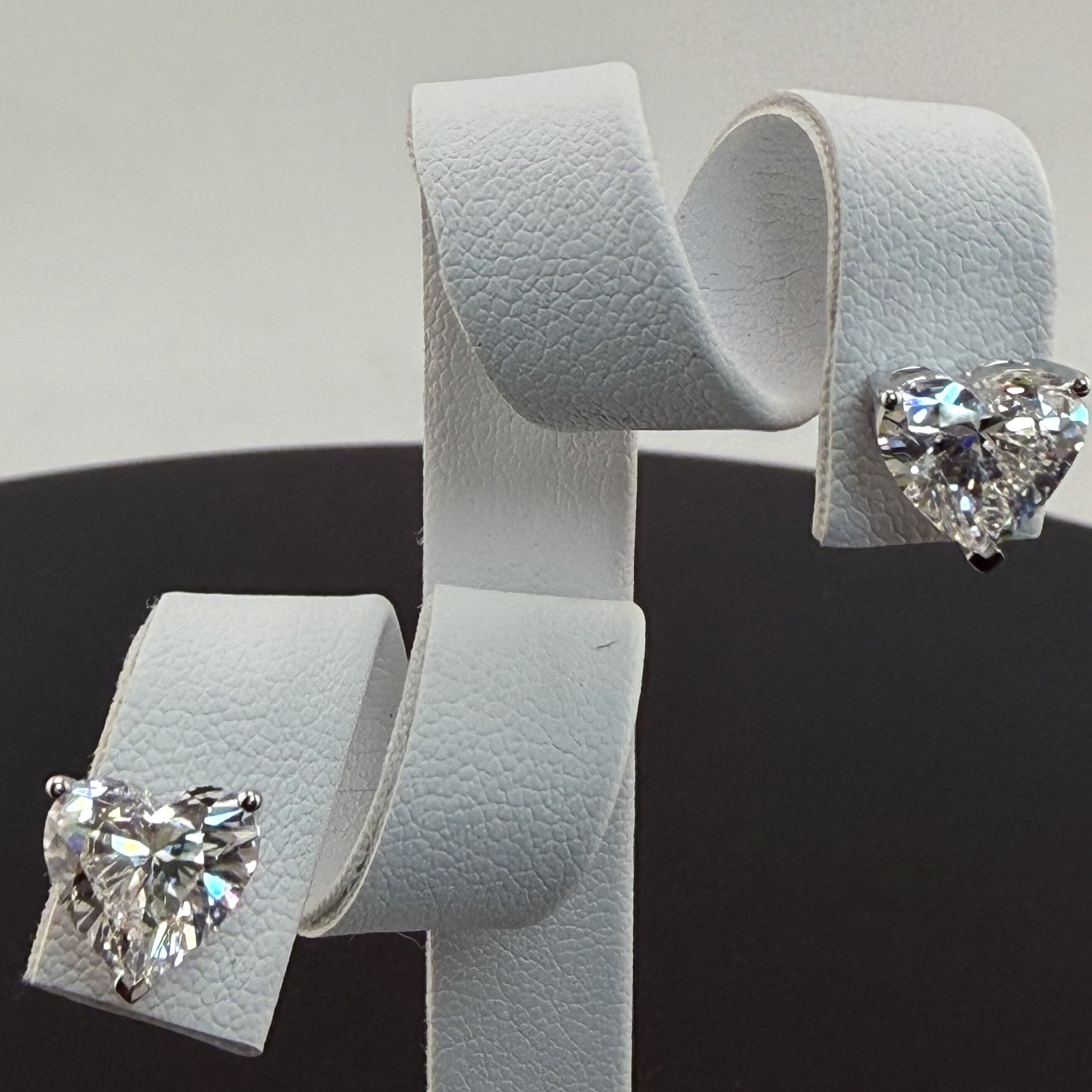 4.04cttw Heart IGI Certified Lab Grown Diamond Stud 14K White Gold Earrings
