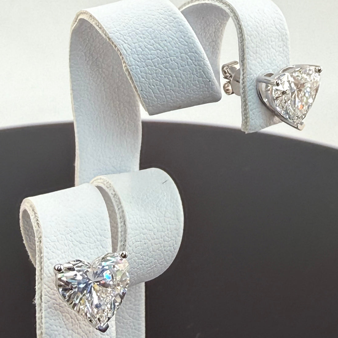 4.04cttw Heart IGI Certified Lab Grown Diamond Stud 14K White Gold Earrings