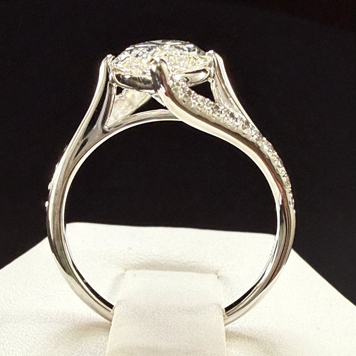 3.75ct Total Weight Marquise Cut Lab Grown Diamond IGI Certified 14K White Gold Engagement Ring