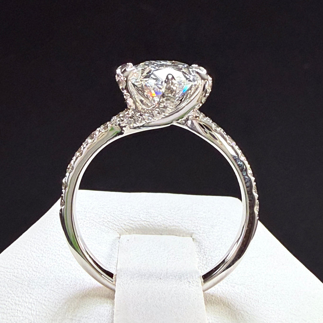 3.6ct Oval Cut Lab Grown Diamond IGI Certified 14K White Gold Engagement Ring
