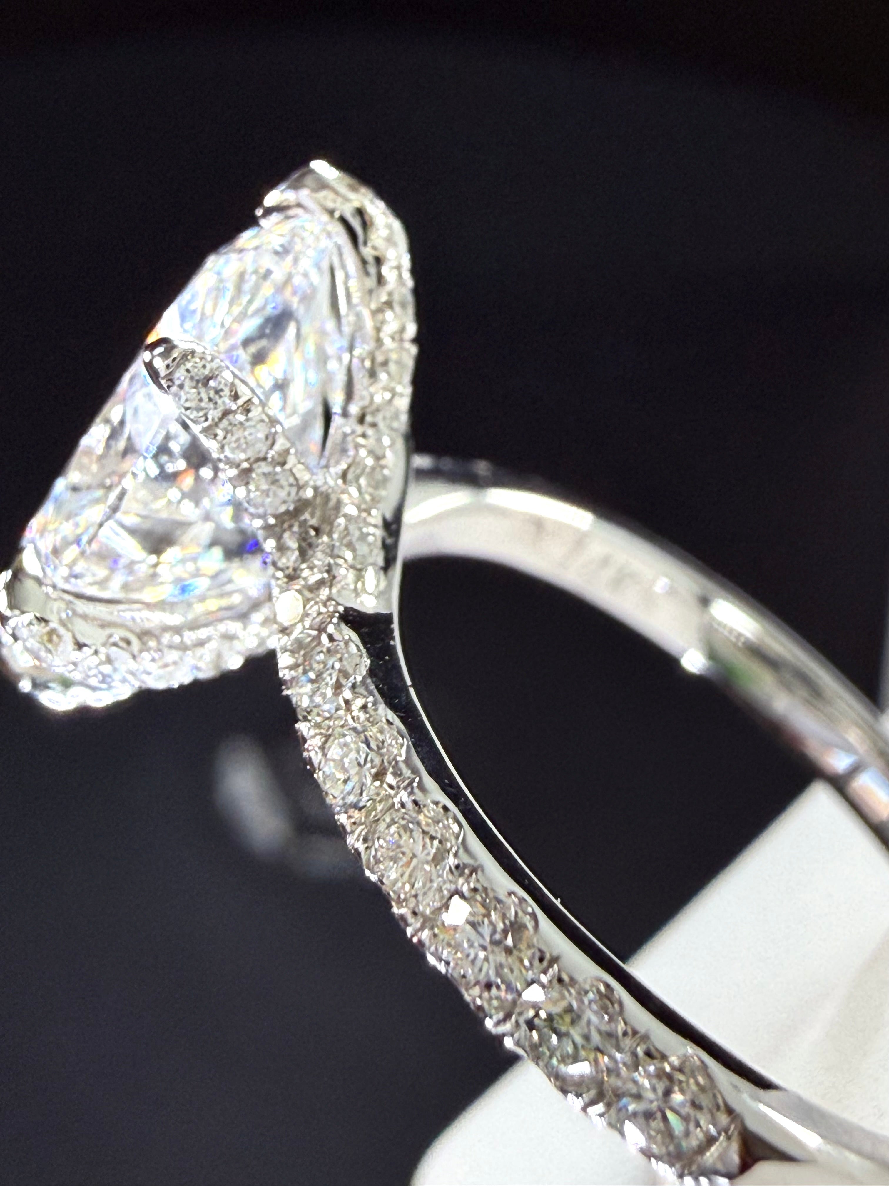 3.6ct Oval Cut Lab Grown Diamond IGI Certified 14K White Gold Engagement Ring