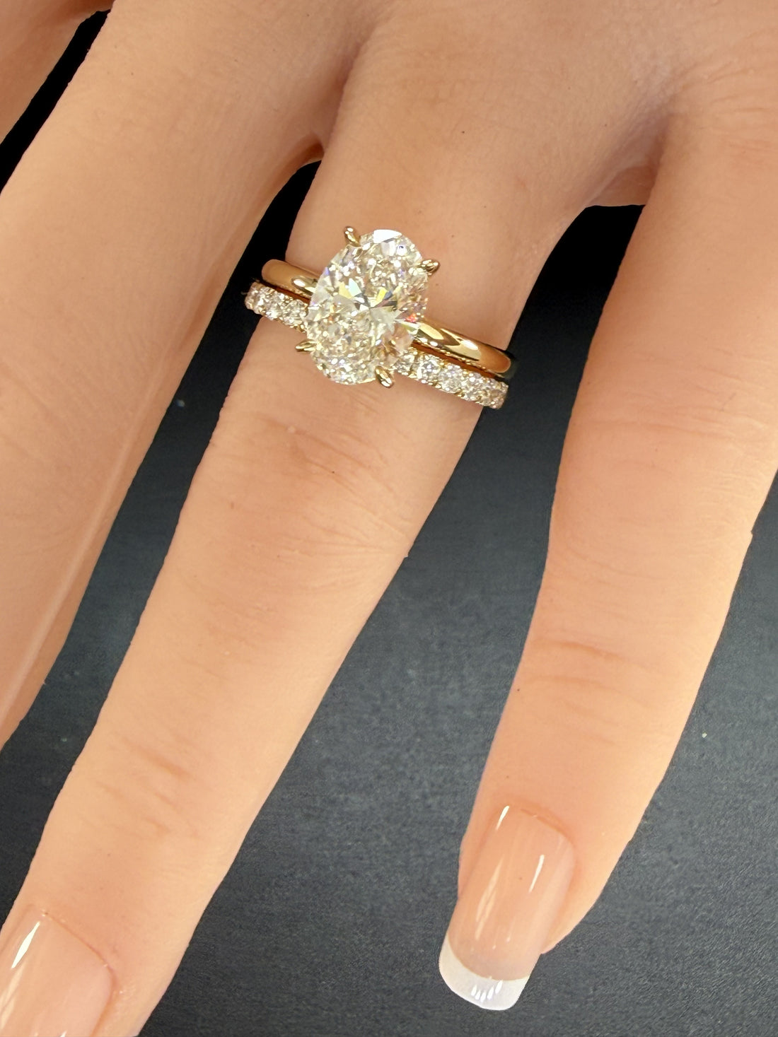 2ct Oval Cut Lab Grown Diamond IGI Certified 14K Yellow Gold Solitaire Engagement Ring