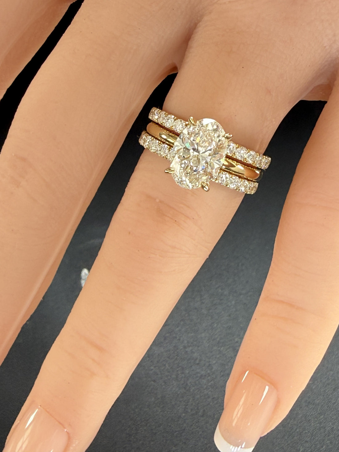 2ct Oval Cut Lab Grown Diamond IGI Certified 14K Yellow Gold Solitaire Engagement Ring