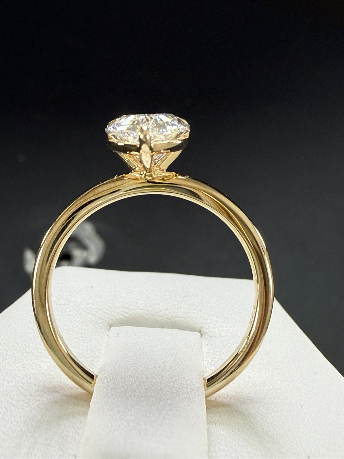 2ct Pear Cut Lab Grown Diamond IGI Certified 14K Yellow Gold Solitaire Engagement Ring