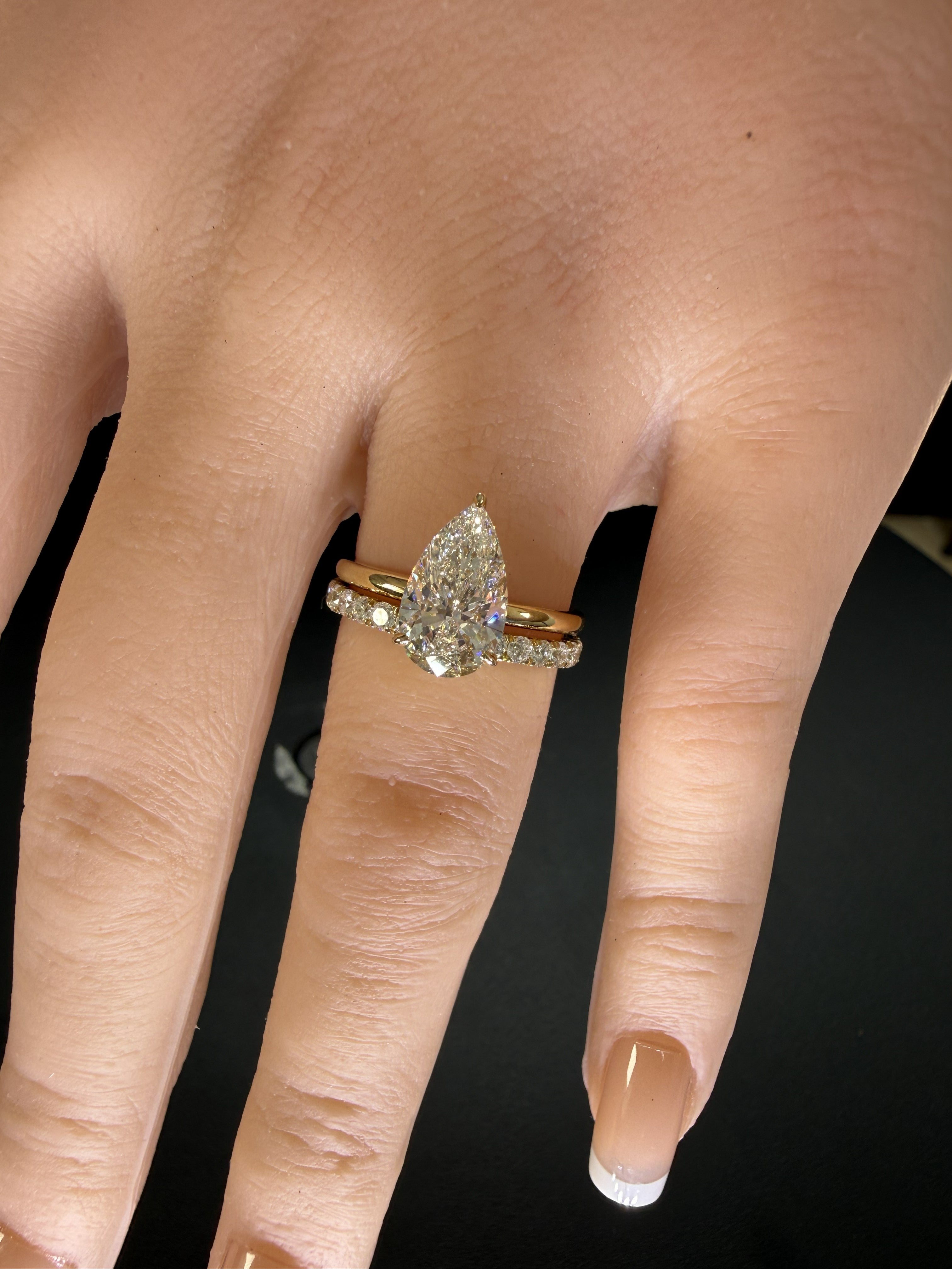 2ct Pear Cut Lab Grown Diamond IGI Certified 14K Yellow Gold Solitaire Engagement Ring