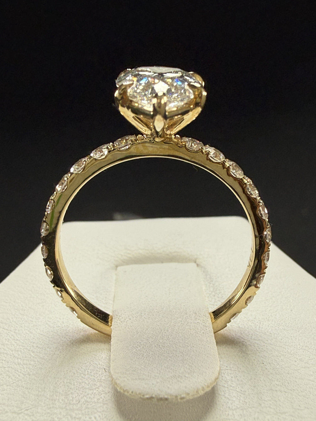 Diamond engagement ring 2ct Pear Lab grown 14K Yellow Gold Engagement Ring