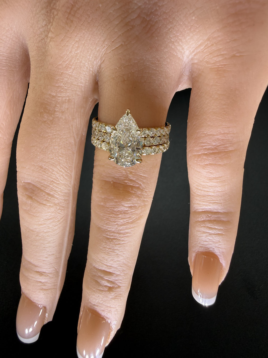 Diamond engagement ring 2ct Pear Lab grown 14K Yellow Gold Engagement Ring