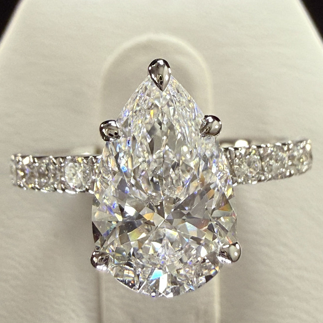 2.75ct Pear Cut Lab Grown Diamond IGI Certified 14K White Gold Engagement Ring