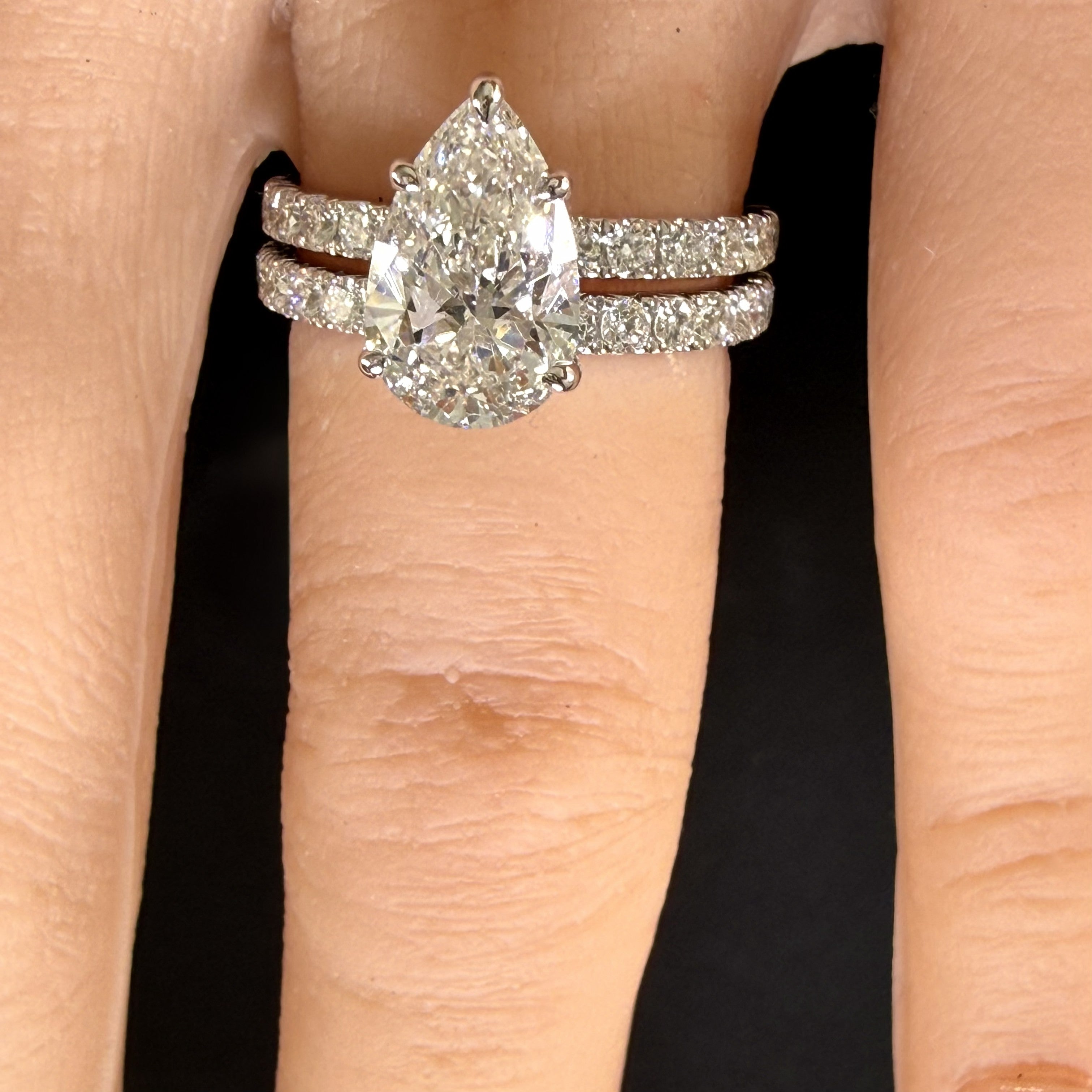 2.75ct Pear Cut Lab Grown Diamond IGI Certified 14K White Gold Engagement Ring