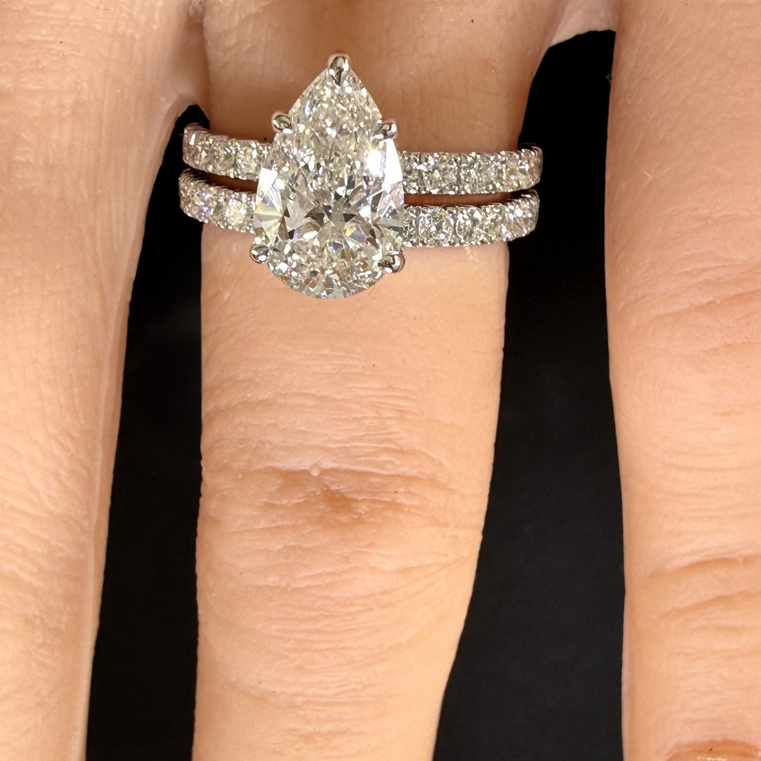 2.75ct Pear Cut Lab Grown Diamond IGI Certified 14K White Gold Engagement Ring