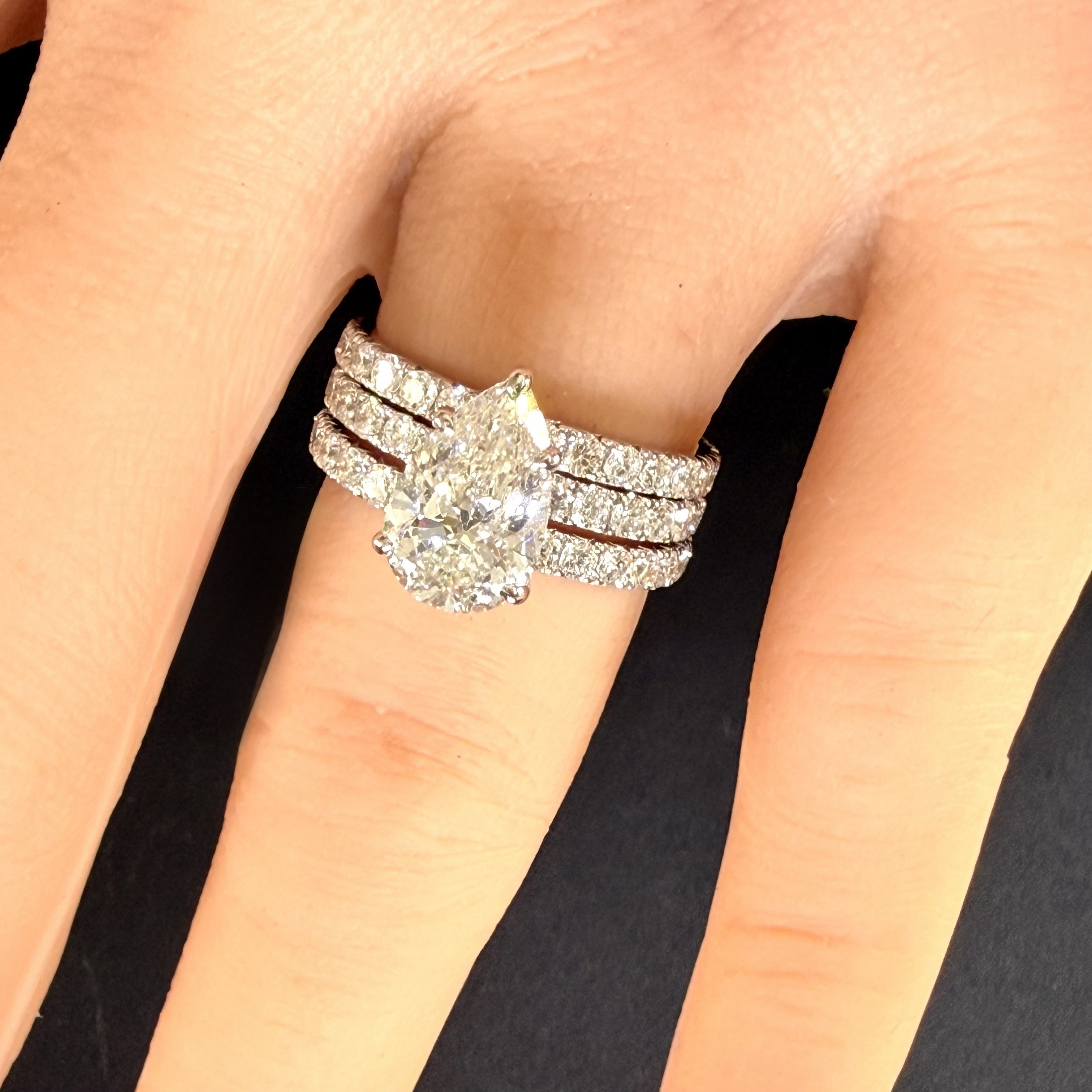 2.75ct Pear Cut Lab Grown Diamond IGI Certified 14K White Gold Engagement Ring
