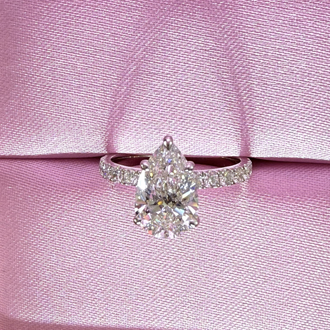 2.75ct Pear Cut Lab Grown Diamond IGI Certified 14K White Gold Engagement Ring