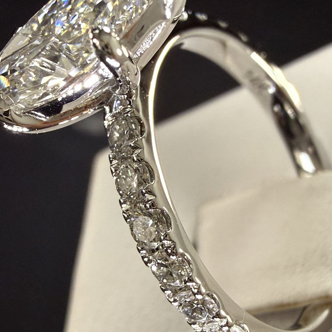 2.25ct Total Weight Marquise Cut Diamond IGI Certified 14K White Gold Engagement Ring