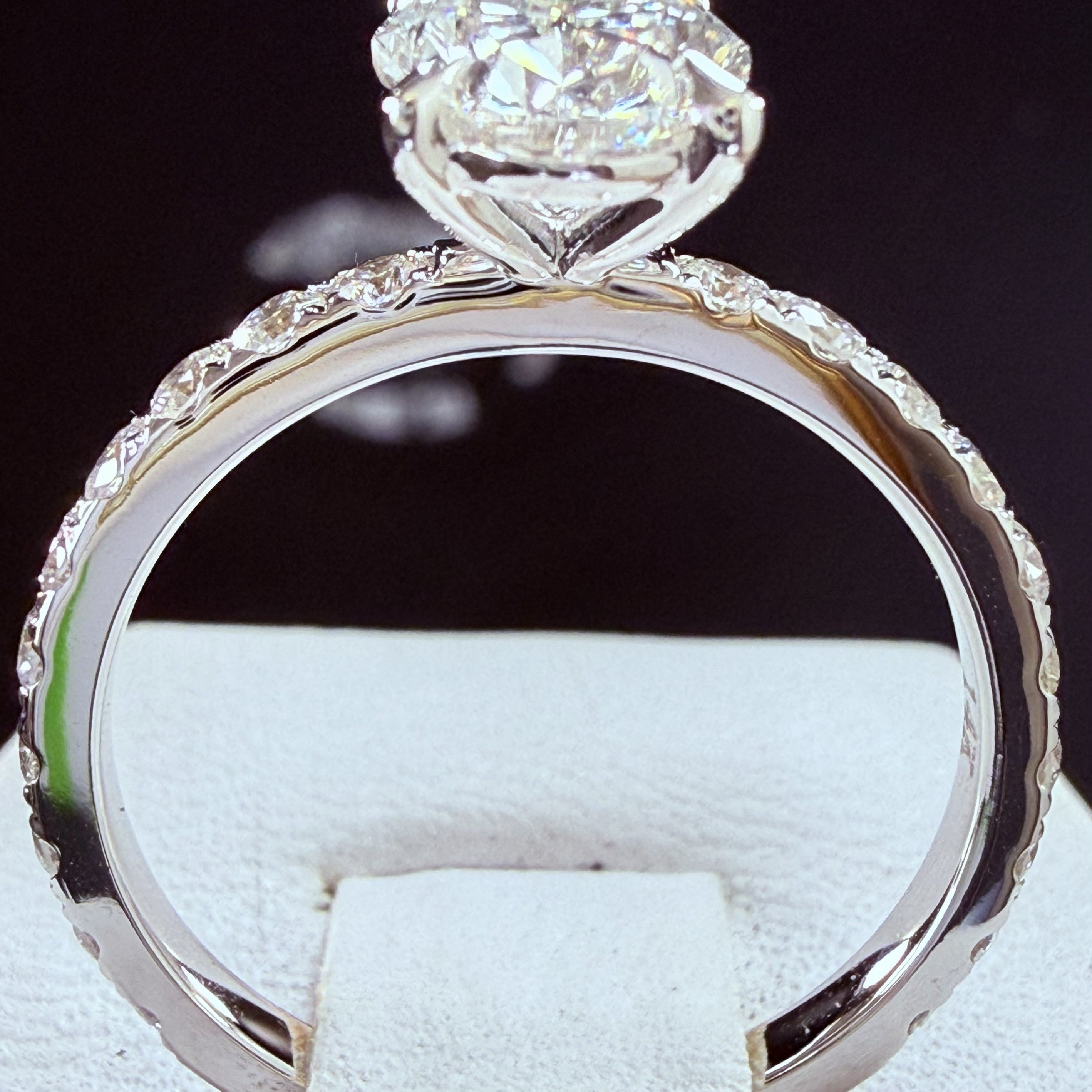 2.25ct Total Weight Oval Cut Diamond IGI Certified 14K White Gold Engagement Ring