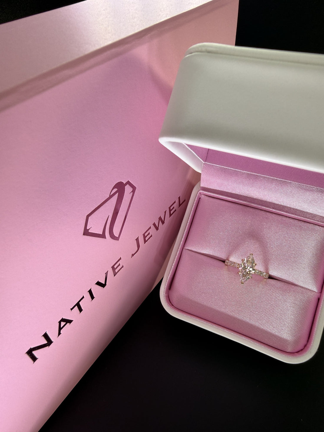 2.27ct Total Weight Marquise Cut Diamond IGI Certified 14K Yellow Gold Engagement Ring