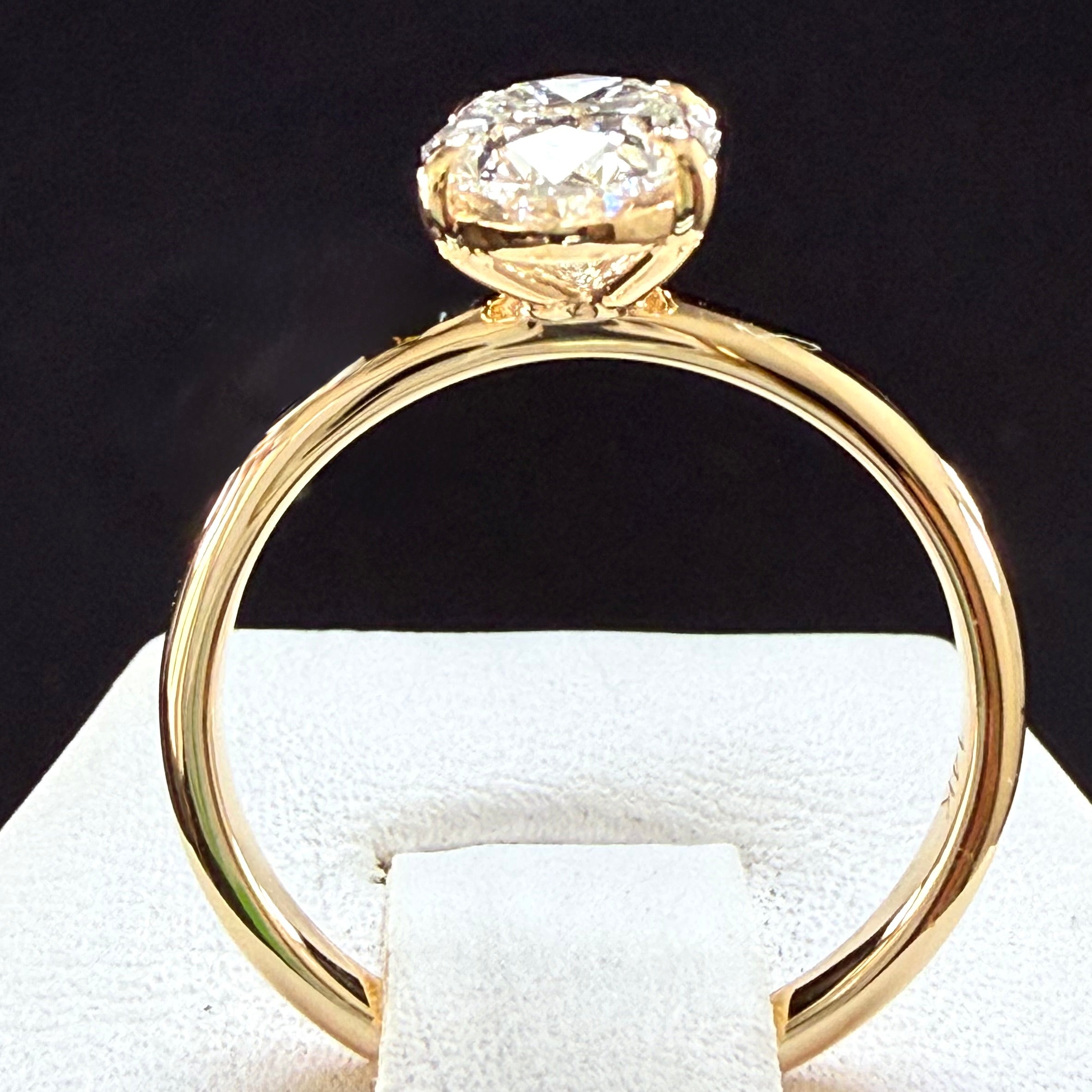 1.5ct Oval Cut Lab Grown Diamond IGI Certified 14K Yellow Solitaire Gold Engagement Ring