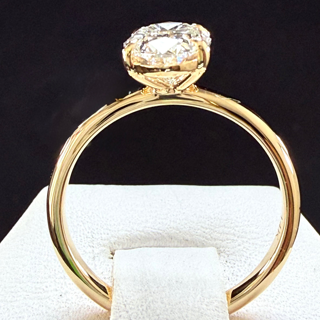 1.5ct Oval Cut Lab Grown Diamond IGI Certified 14K Yellow Solitaire Gold Engagement Ring