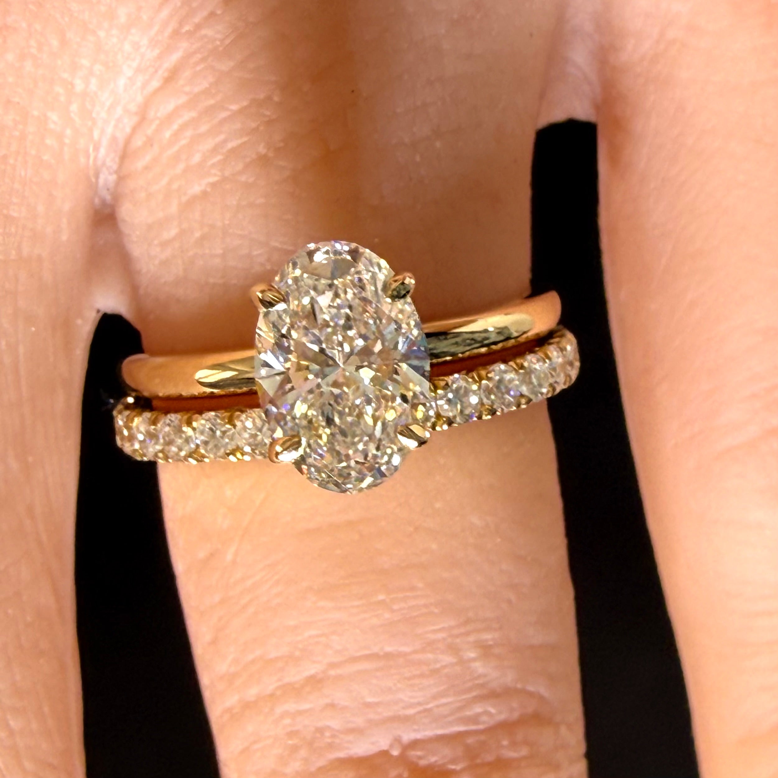 1.5ct Oval Cut Lab Grown Diamond IGI Certified 14K Yellow Solitaire Gold Engagement Ring