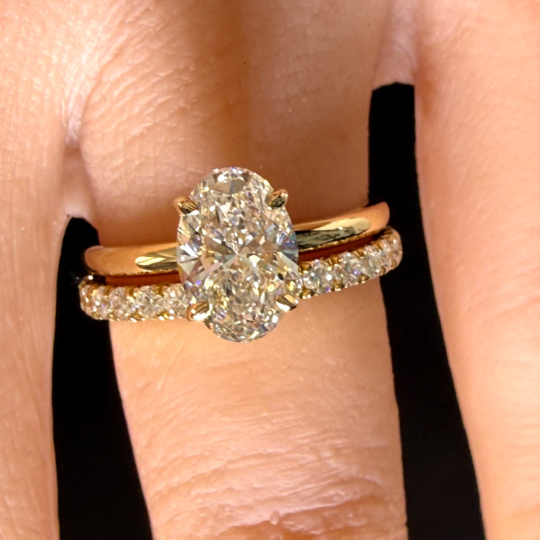 1.5ct Oval Cut Lab Grown Diamond IGI Certified 14K Yellow Solitaire Gold Engagement Ring