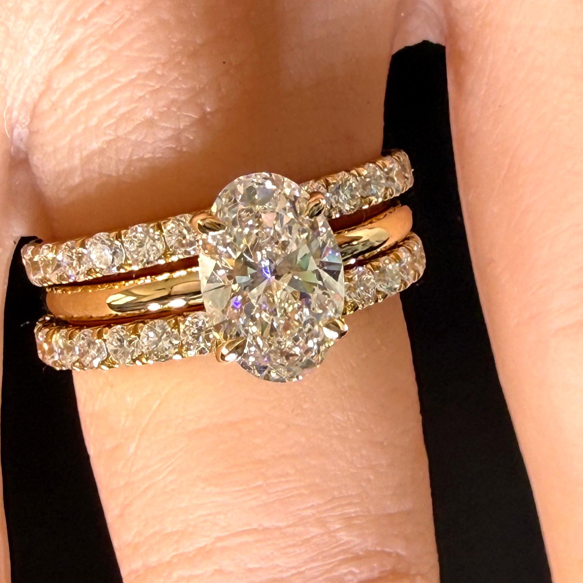 1.5ct Oval Cut Lab Grown Diamond IGI Certified 14K Yellow Solitaire Gold Engagement Ring