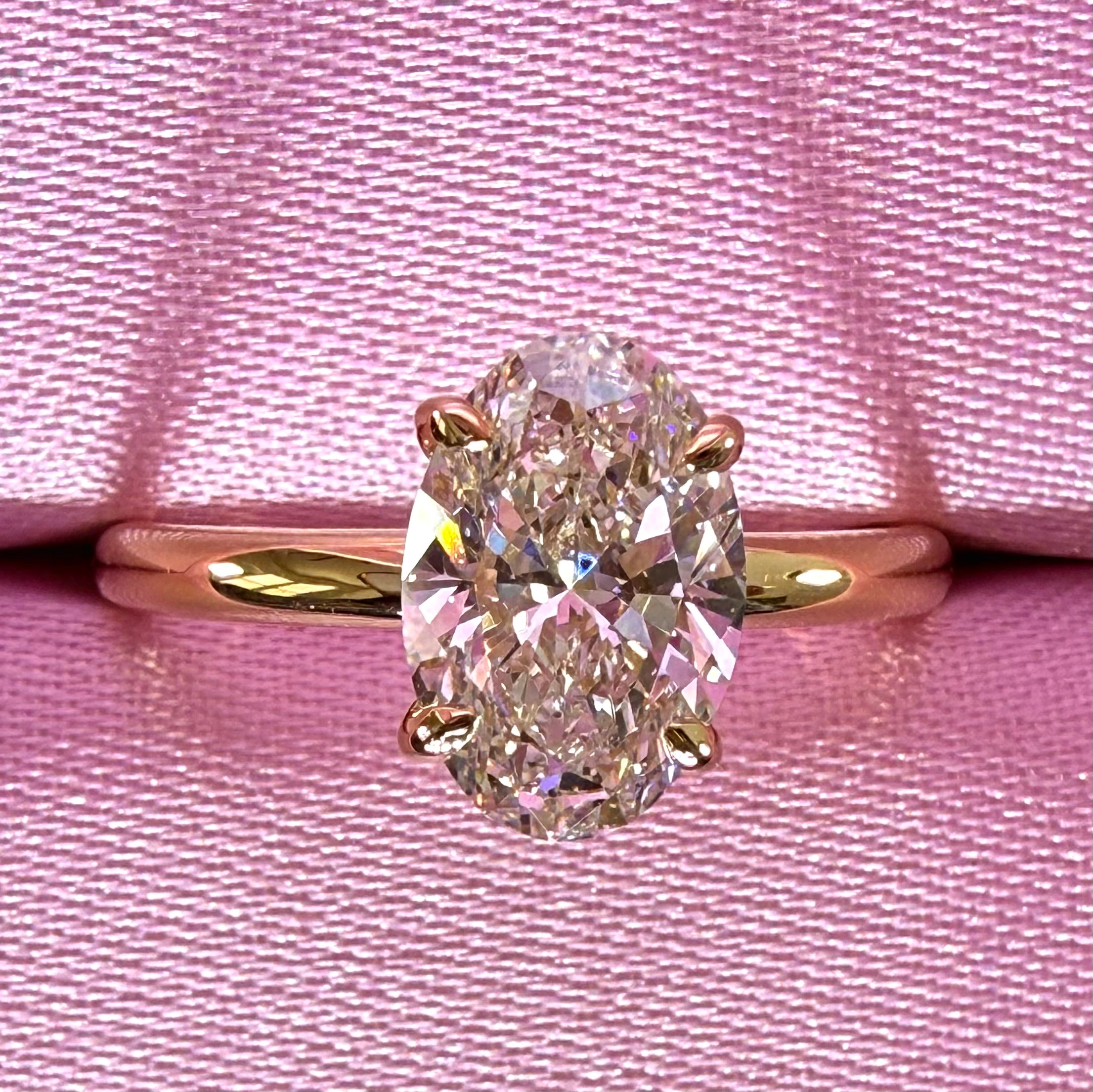 1.5ct Oval Cut Lab Grown Diamond IGI Certified 14K Yellow Solitaire Gold Engagement Ring