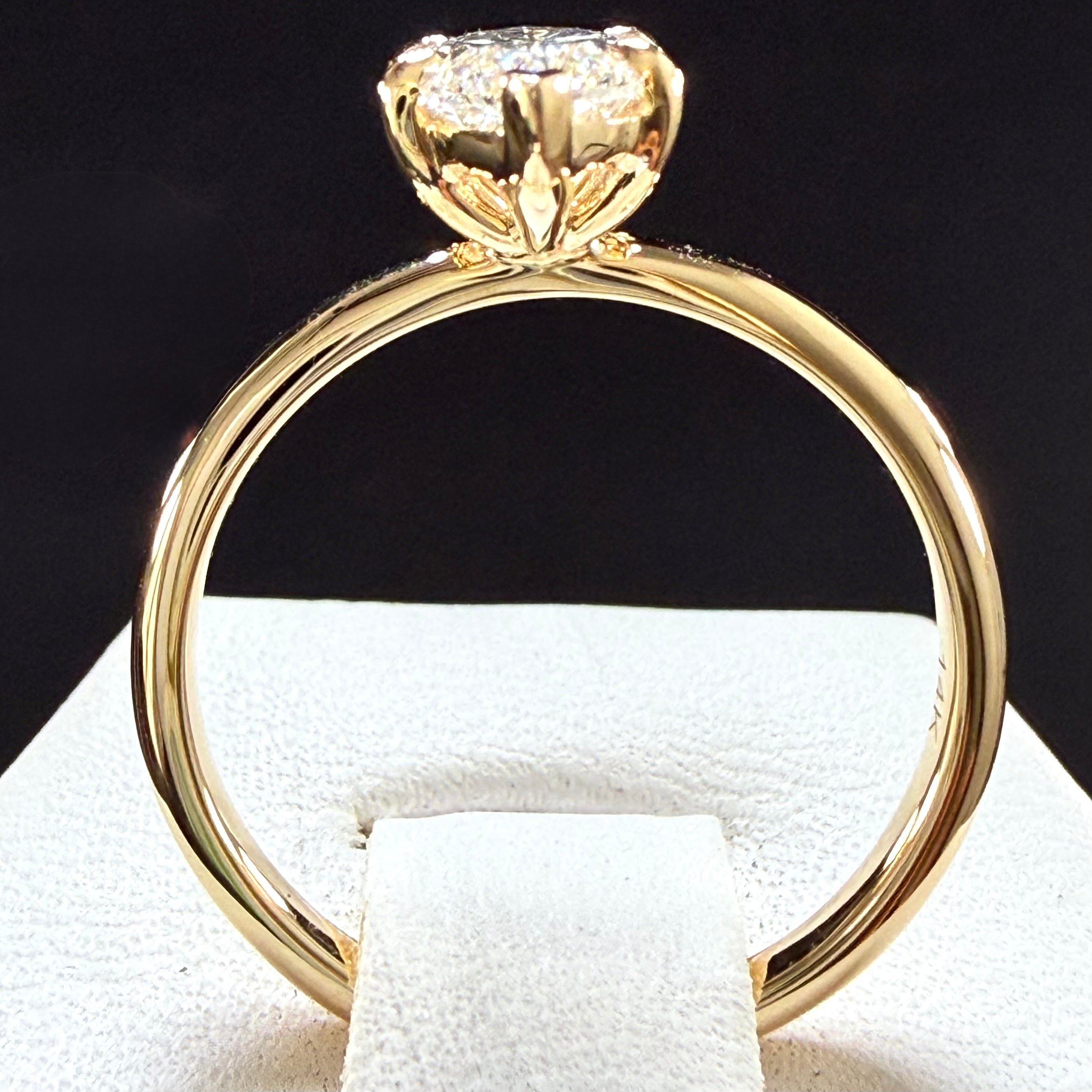 1.5ct Marquise Cut Lab Grown Diamond IGI Certified 14K Yellow Gold Solitaire Engagement Ring