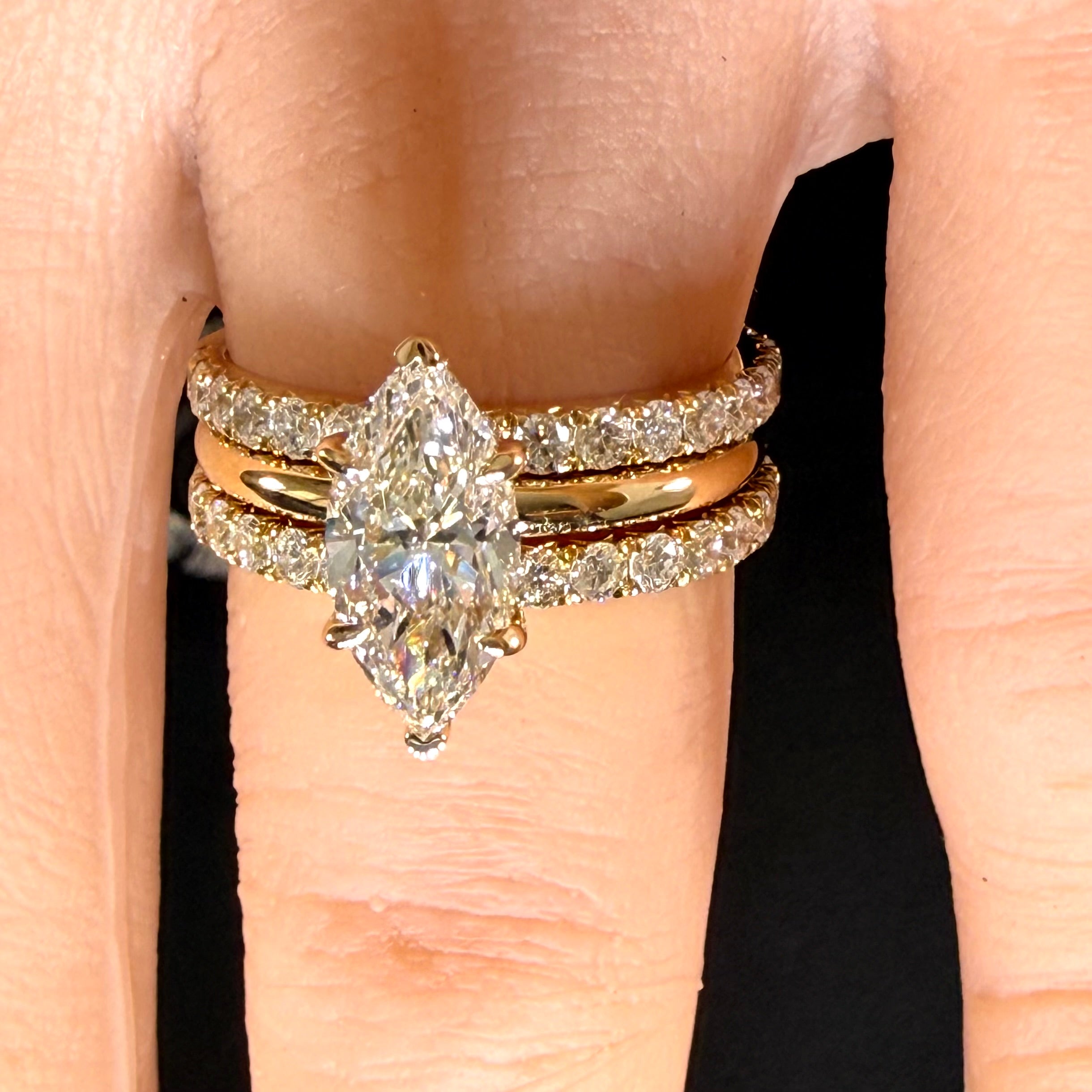 1.5ct Marquise Cut Lab Grown Diamond IGI Certified 14K Yellow Gold Solitaire Engagement Ring