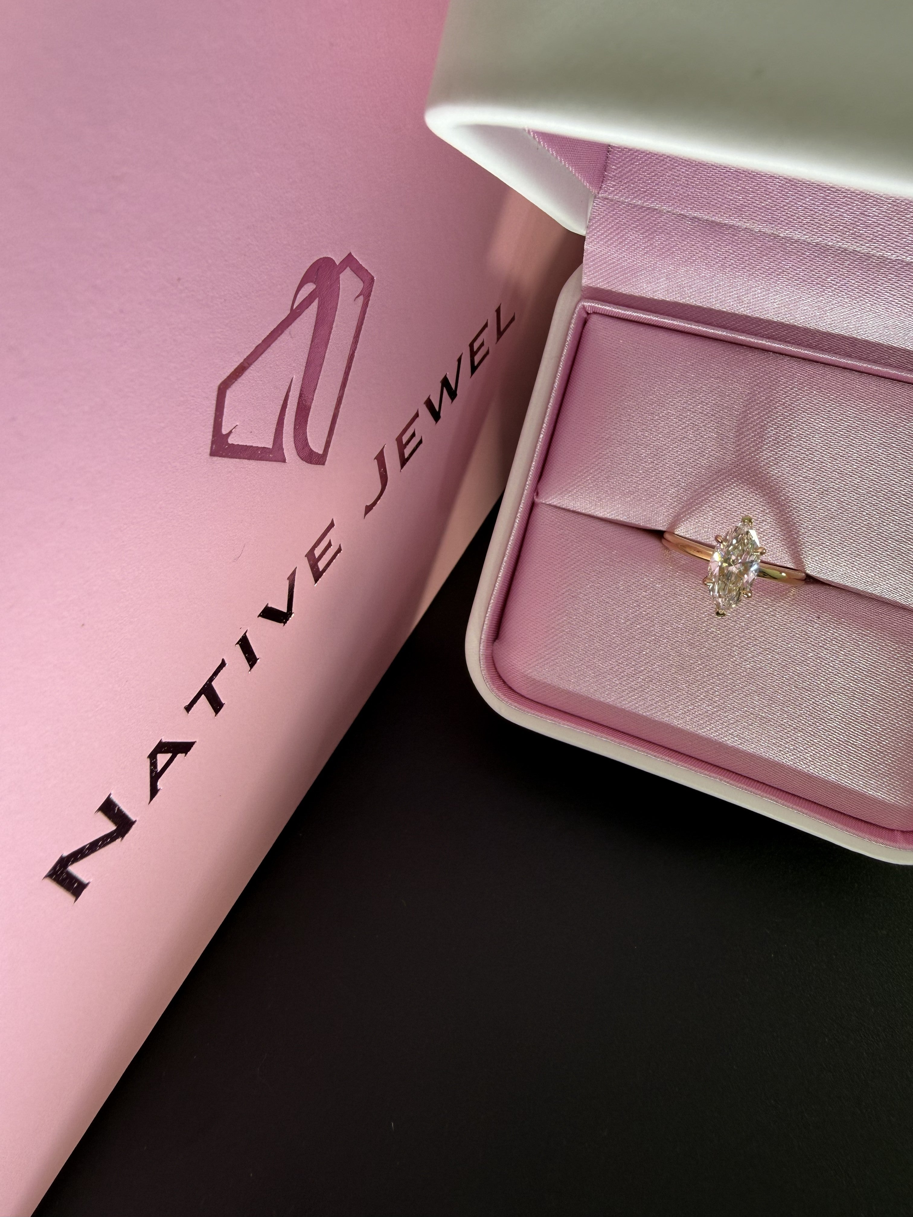 1.5ct Marquise Cut Lab Grown Diamond IGI Certified 14K Yellow Gold Solitaire Engagement Ring