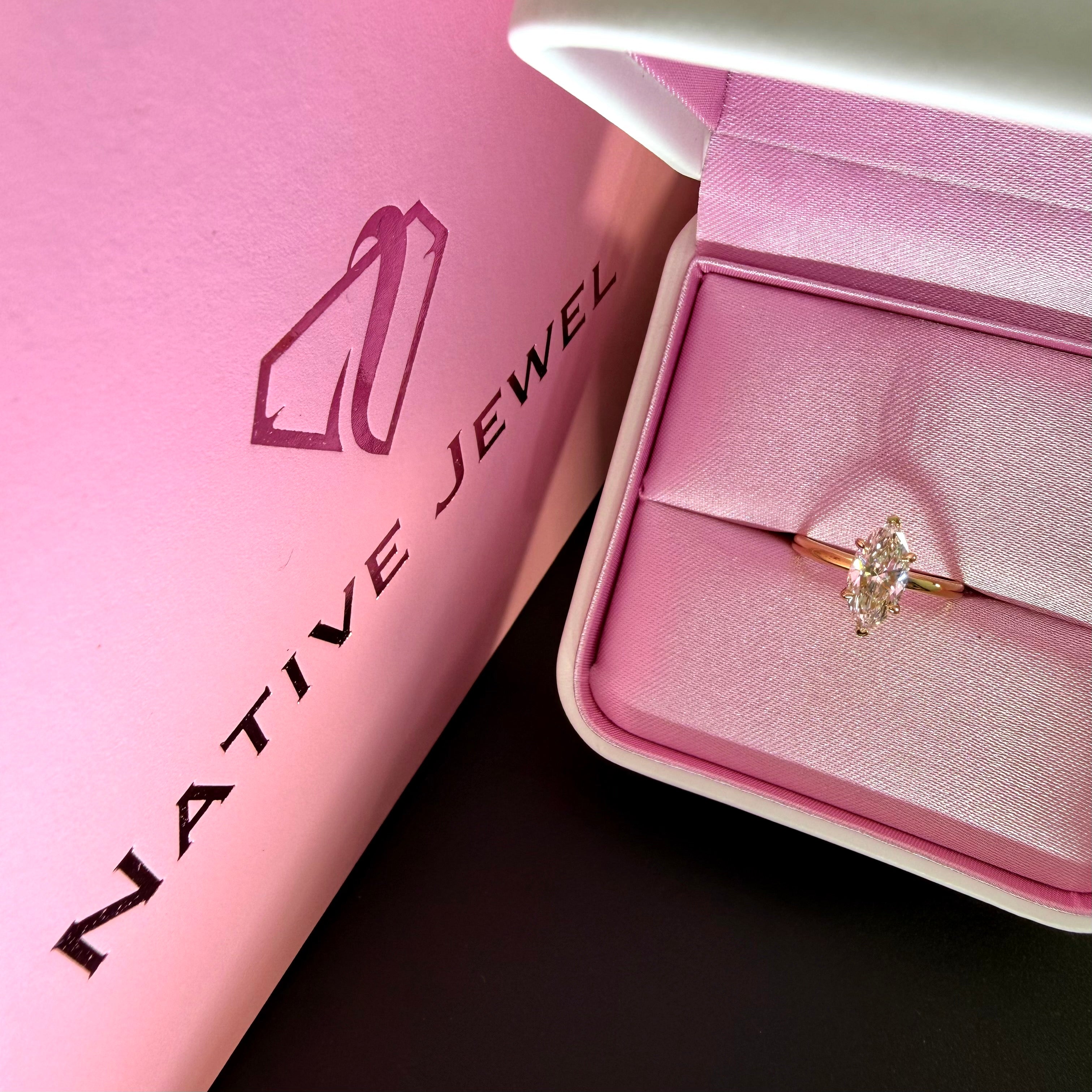 Marquise Lab Grown Diamond Engagement Ring | 2ct IGI Certified | 14K Yellow Gold Solitaire