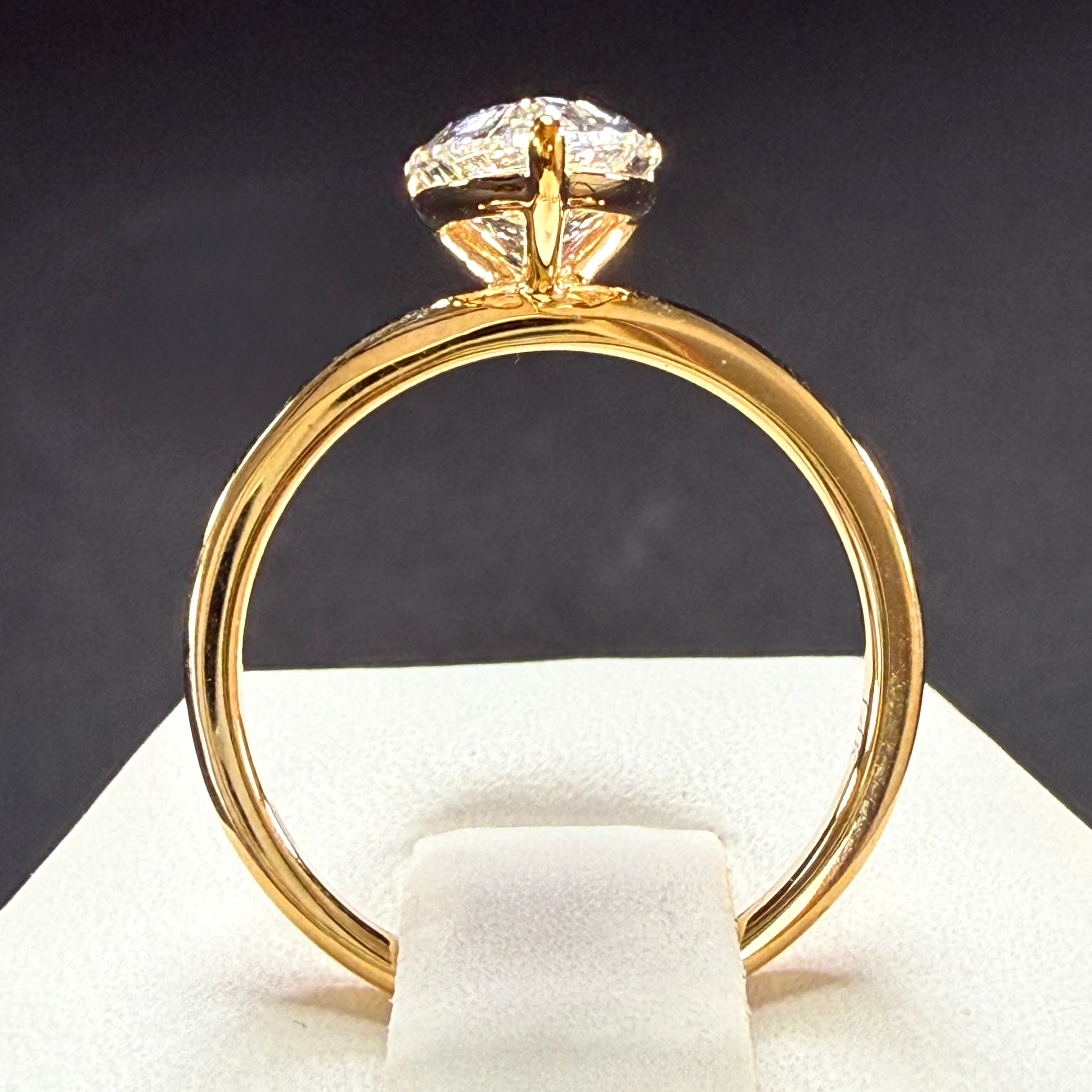 1.5ct Pear Cut Lab Grown Diamond IGI Certified 14K Yellow Gold Engagement Ring