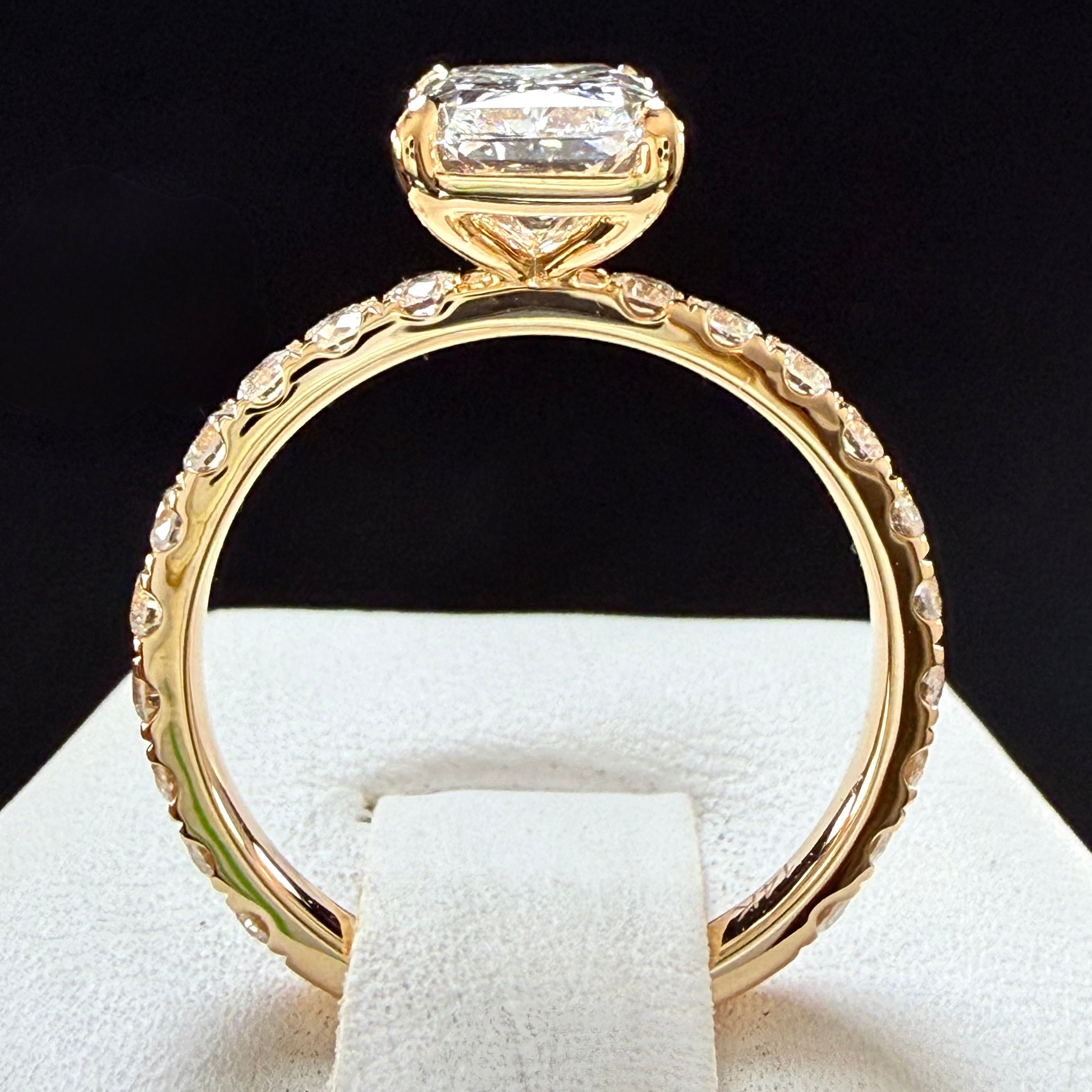 2.75ct Total Weight Radiant Cut Lab Grown Diamond IGI Certified 14K Yellow Gold Engagement Ring
