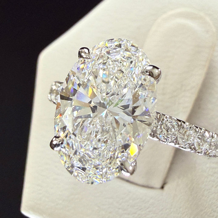 2.75ct Total Weight Oval Cut Diamond IGI Certified 14K White Gold Engagement Ring
