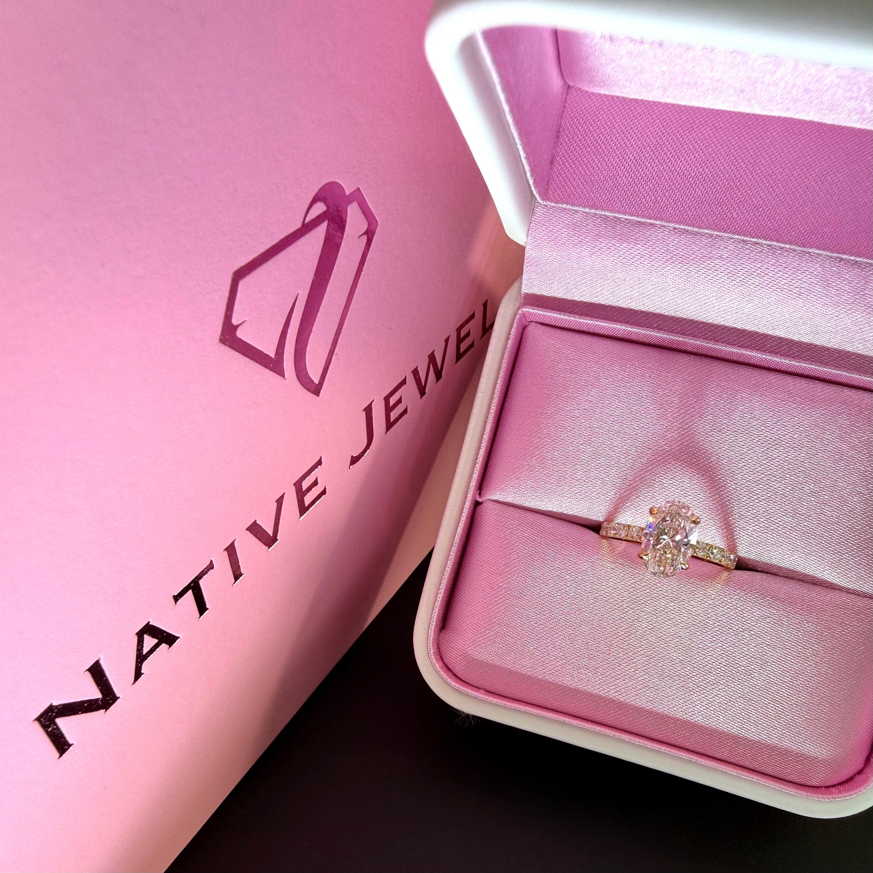 2.78ct Total Weight Oval Cut Diamond IGI Certified 14K Yellow Gold Engagement Ring