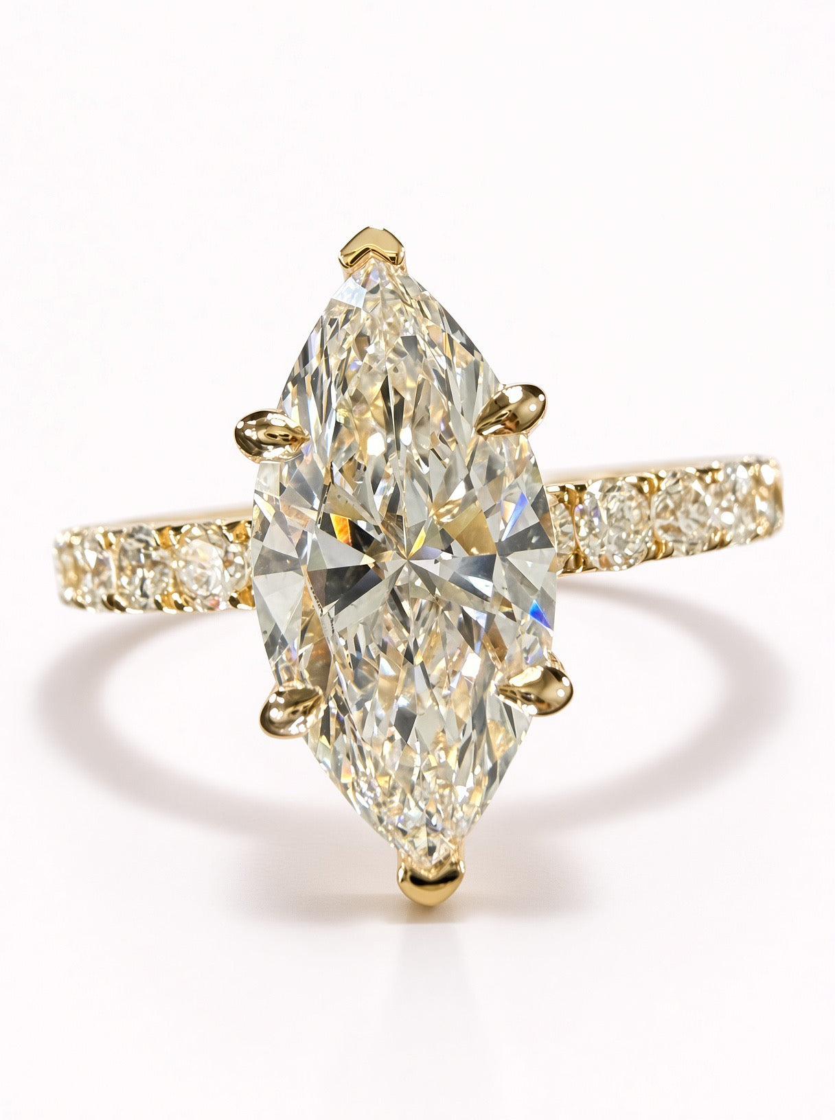 2.25ct Total Weight Marquise Cut Diamond IGI Certified 14K White Gold Engagement Ring