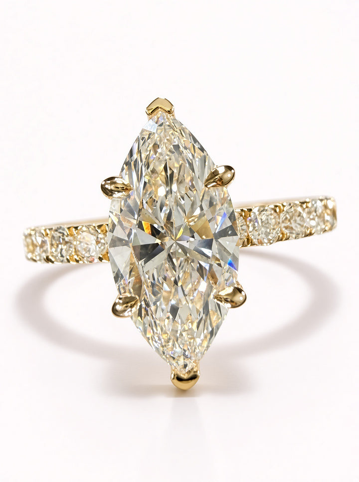 2.25ct Total Weight Marquise Cut Diamond IGI Certified 14K White Gold Engagement Ring