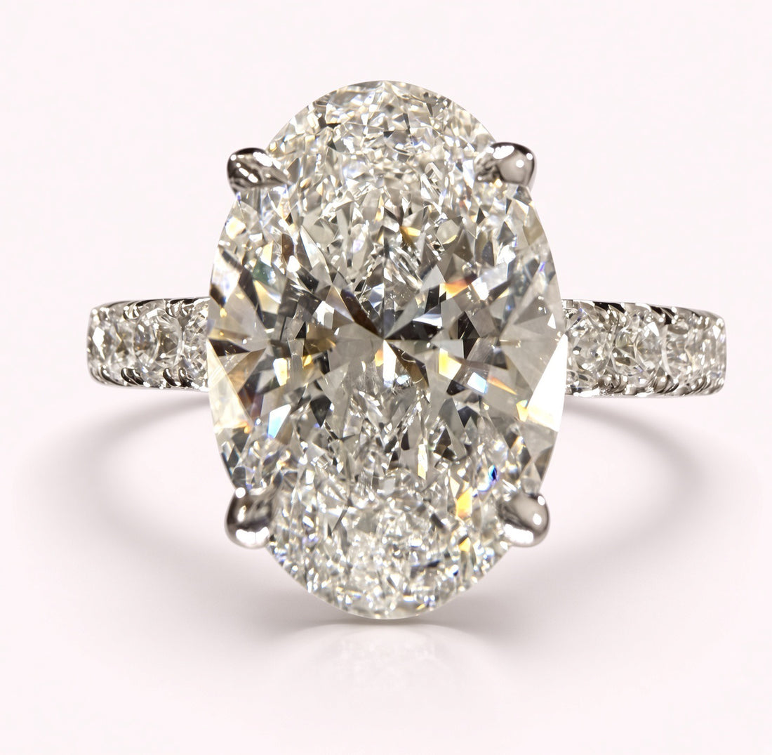 3.78ct Oval Cut Lab Grown Diamond Engagement Ring