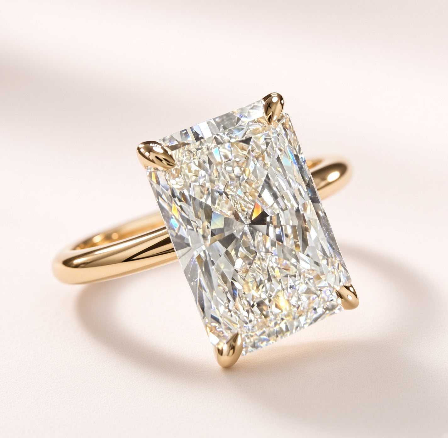 1.5ct Radiant Cut Lab Grown Diamond IGI Certified 14K Yellow Gold Engagement Ring (Copy)