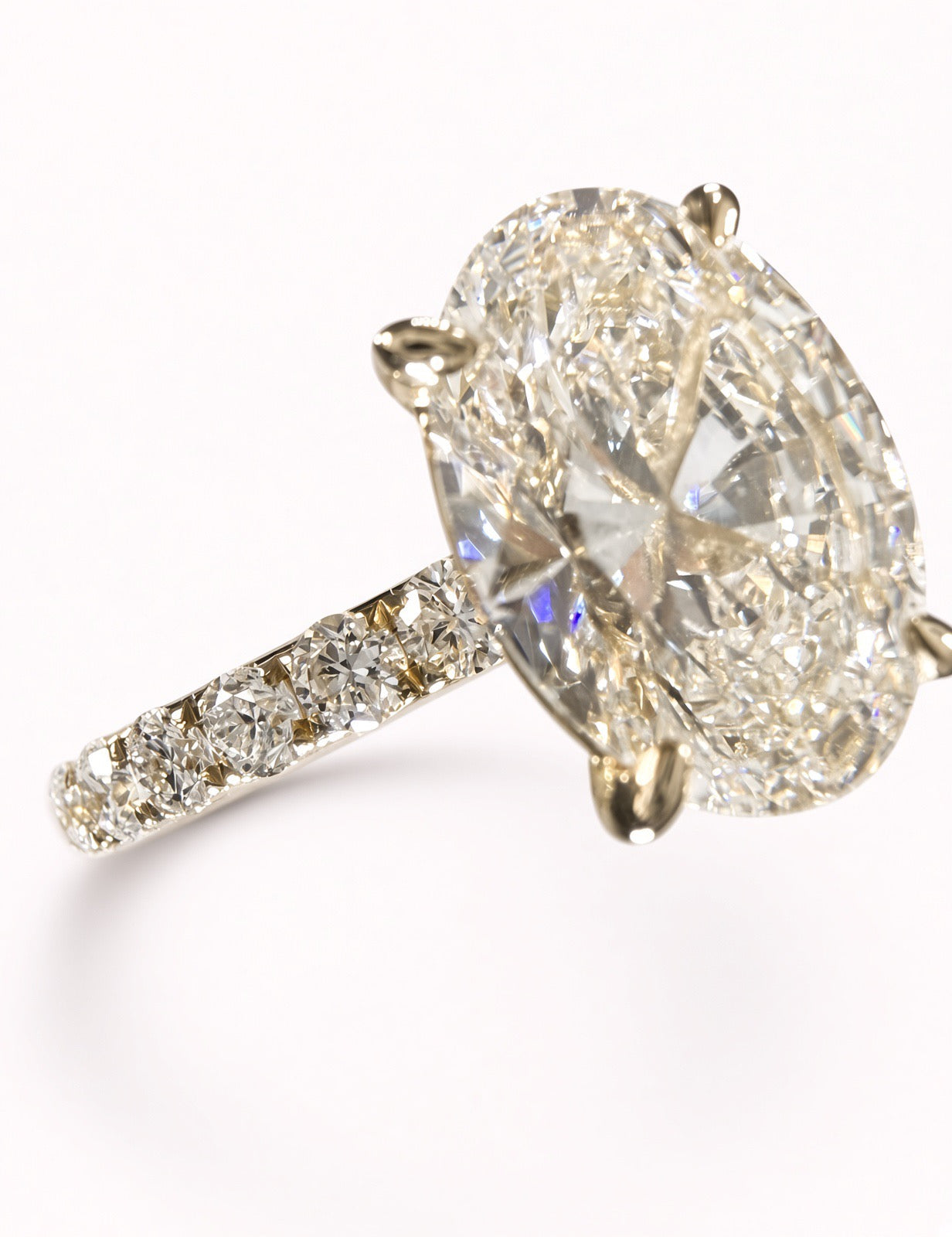 3.77ct Oval Cut Lab Grown Diamond Engagement Ring