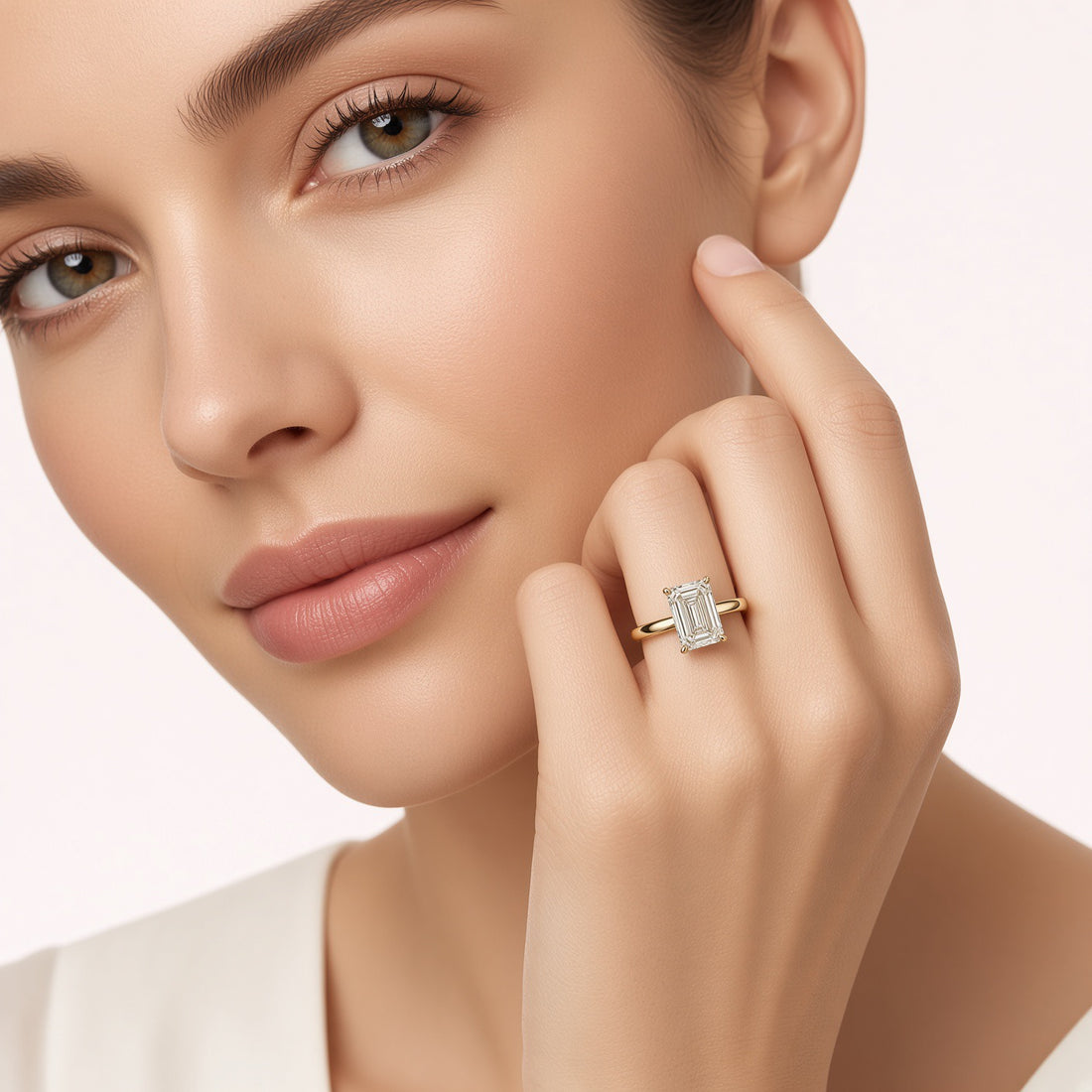 Elongated Emerald Cut Lab Grown Diamond Engagement Ring | 1.5ct IGI Certified | 14K Yellow Gold