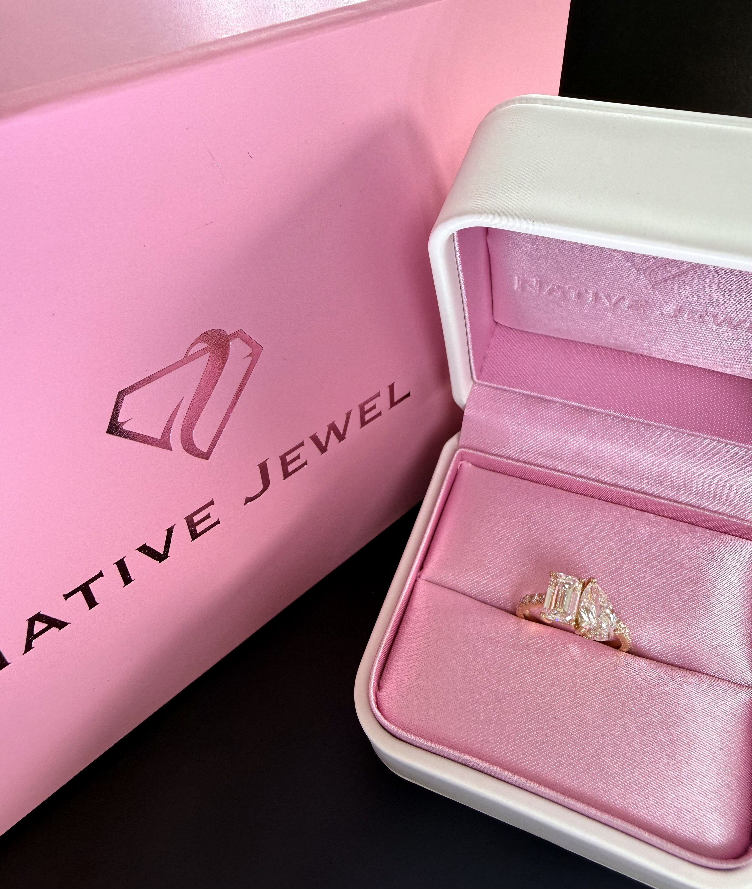 3.75ct Toi et Moi Diamond IGI Certified 14K Yellow Gold Pave Engagement Ring