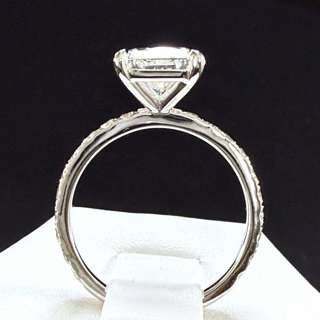3.75ct Total Weight Radiant Cut Lab Grown Diamond IGI Certified 14K White Gold Engagement Ring