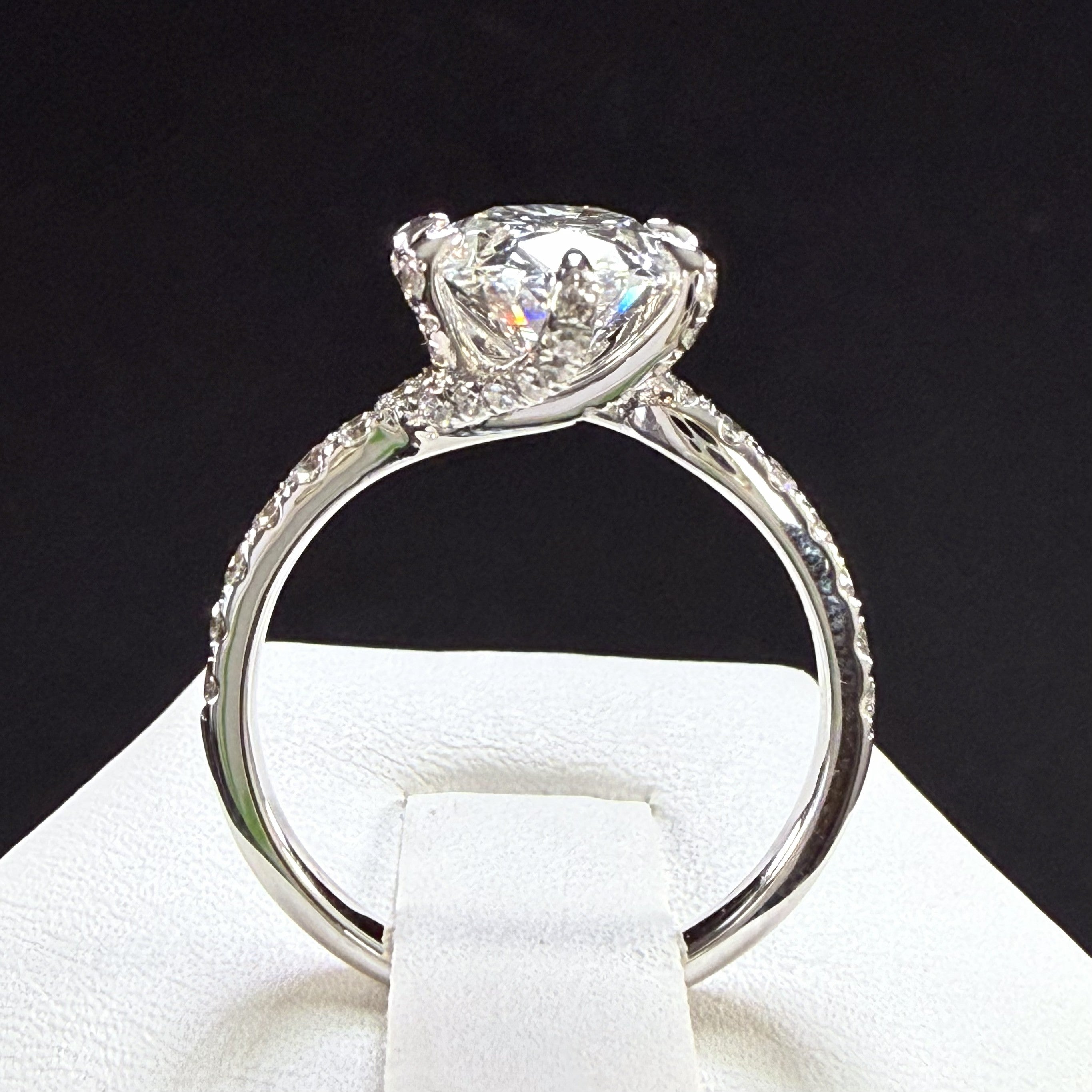 3.6ct Oval Cut Lab Grown Diamond IGI Certified 14K White Gold Engagement Ring