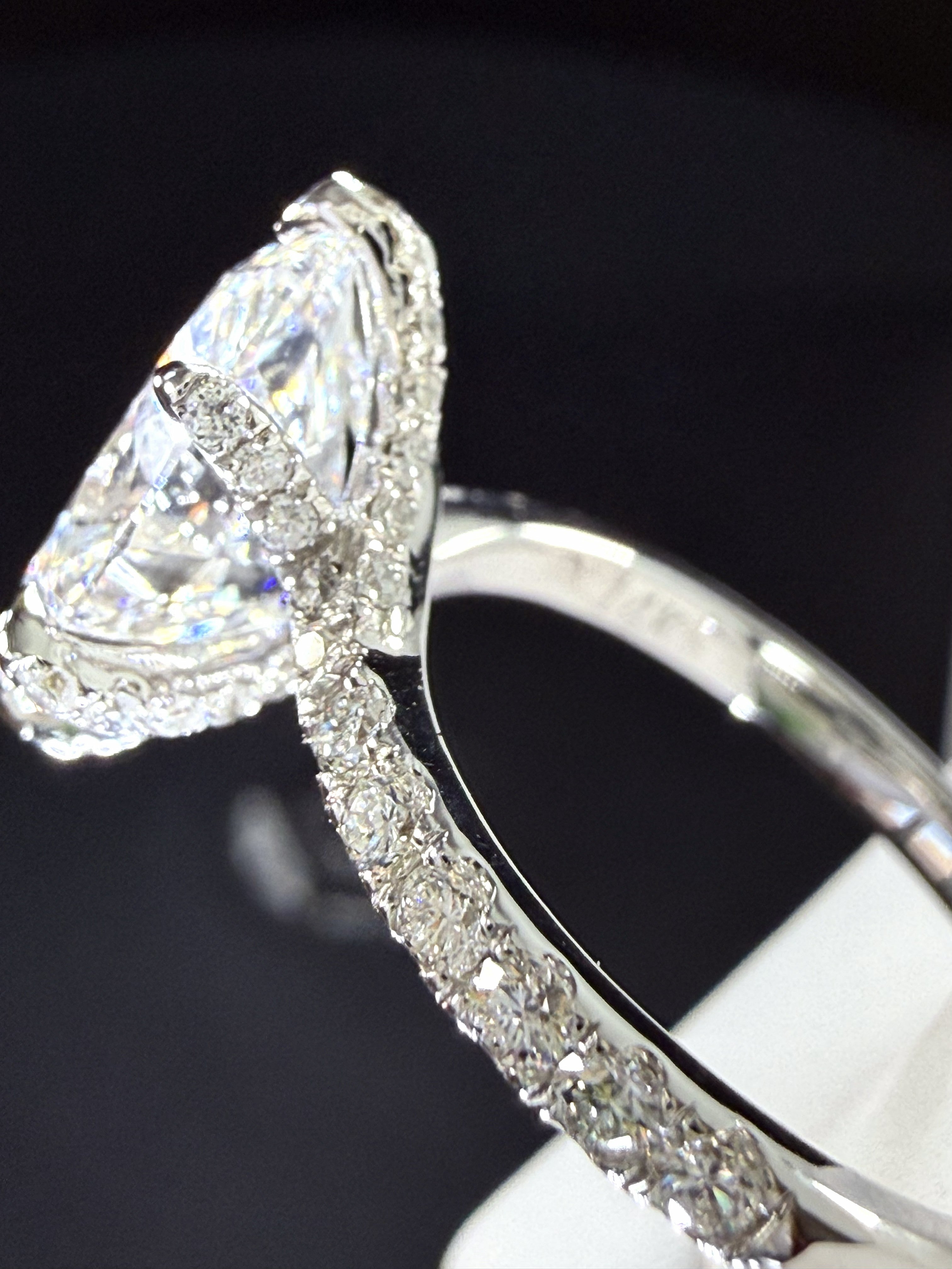 3.6ct Oval Cut Lab Grown Diamond IGI Certified 14K White Gold Engagement Ring