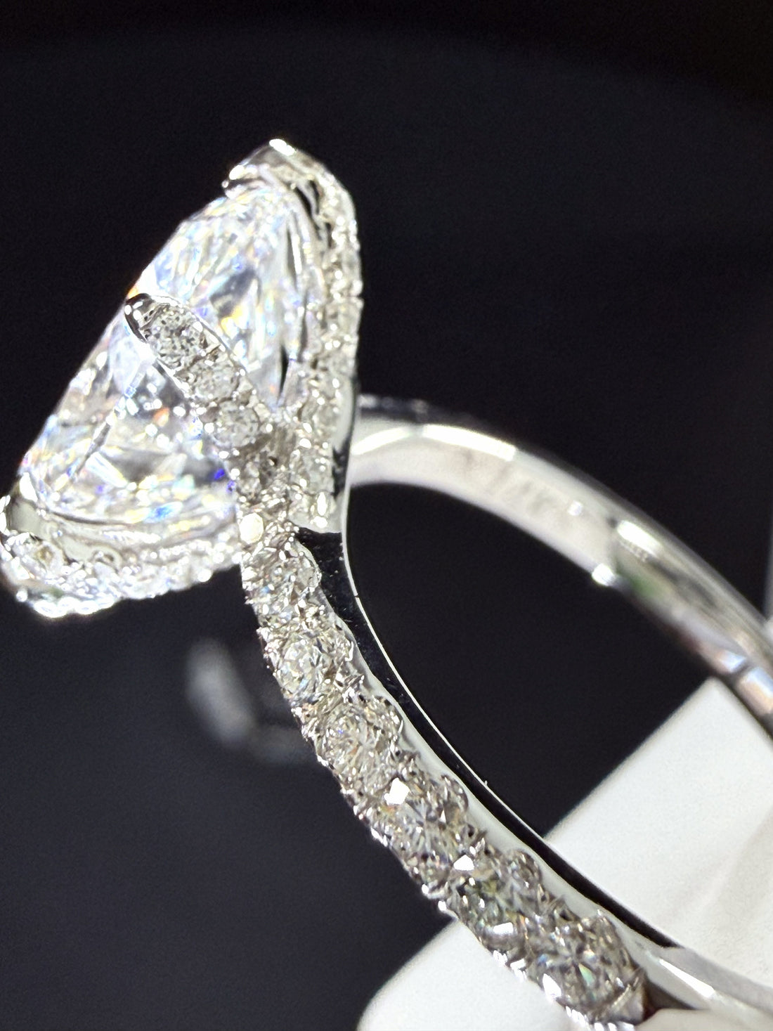 3.6ct Oval Cut Lab Grown Diamond IGI Certified 14K White Gold Engagement Ring