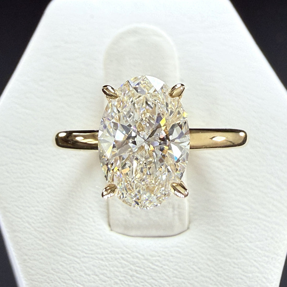 2ct Oval Cut Lab Grown Diamond IGI Certified 14K Yellow Gold Solitaire Engagement Ring