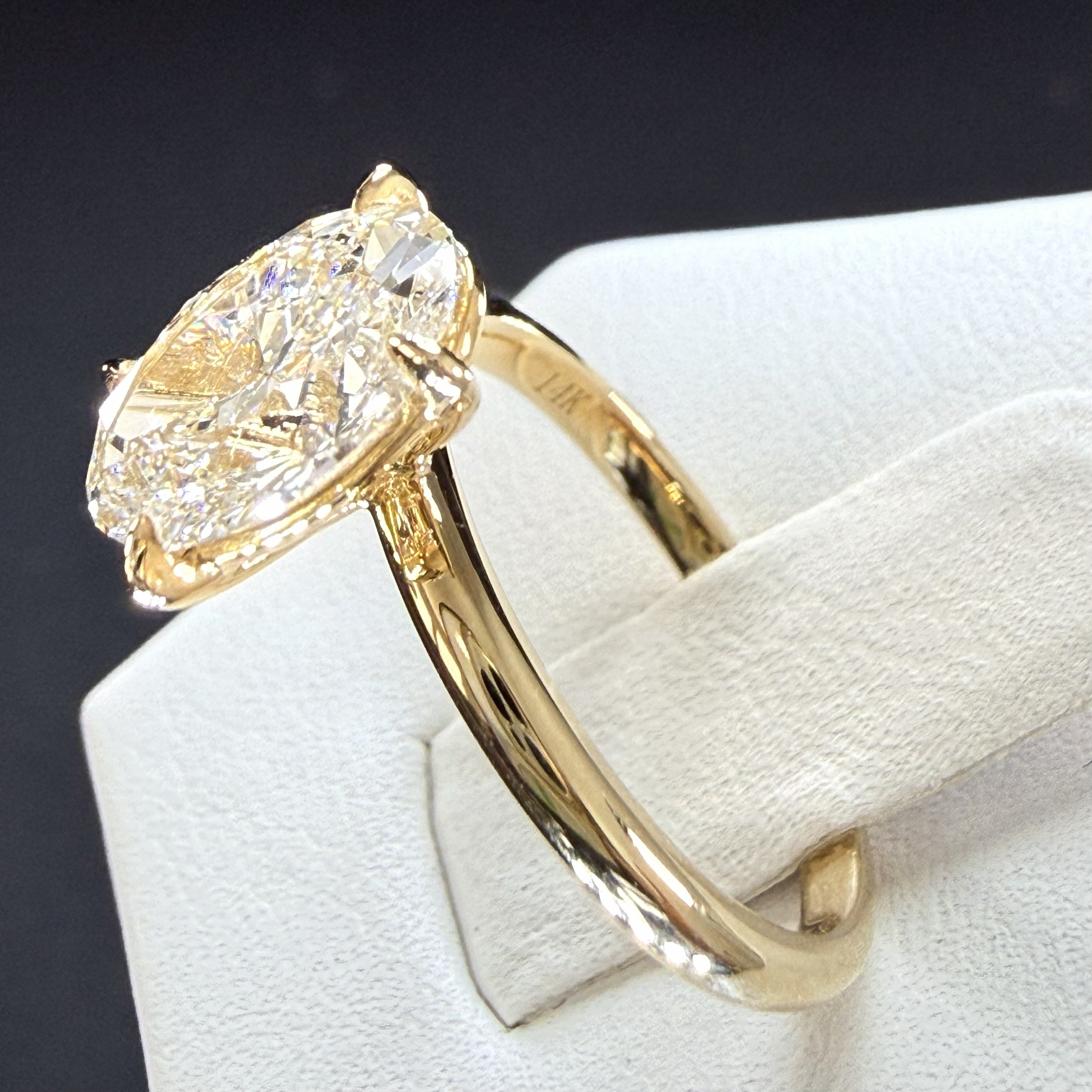 2ct Oval Cut Lab Grown Diamond IGI Certified 14K Yellow Gold Solitaire Engagement Ring