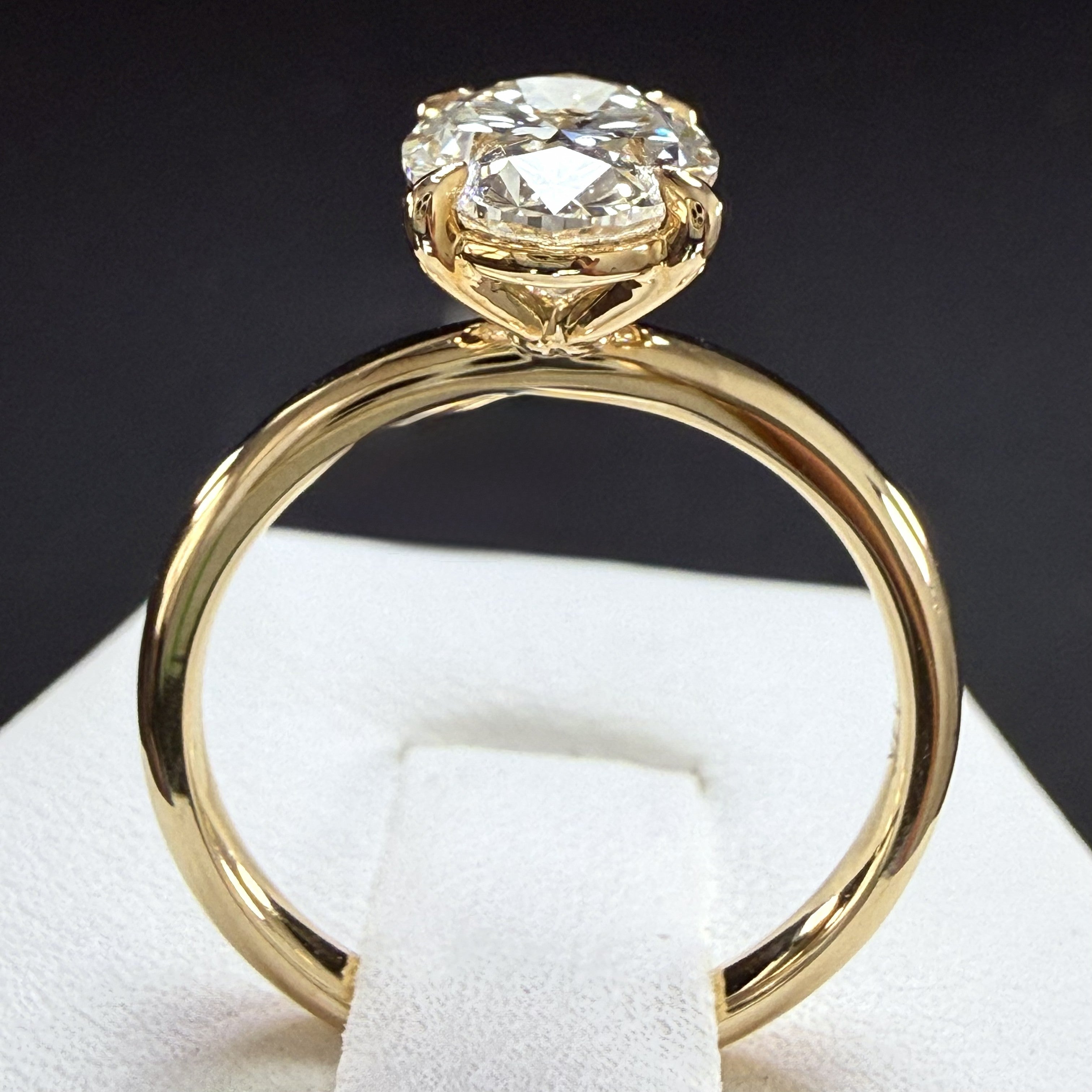 2ct Oval Cut Lab Grown Diamond IGI Certified 14K Yellow Gold Solitaire Engagement Ring