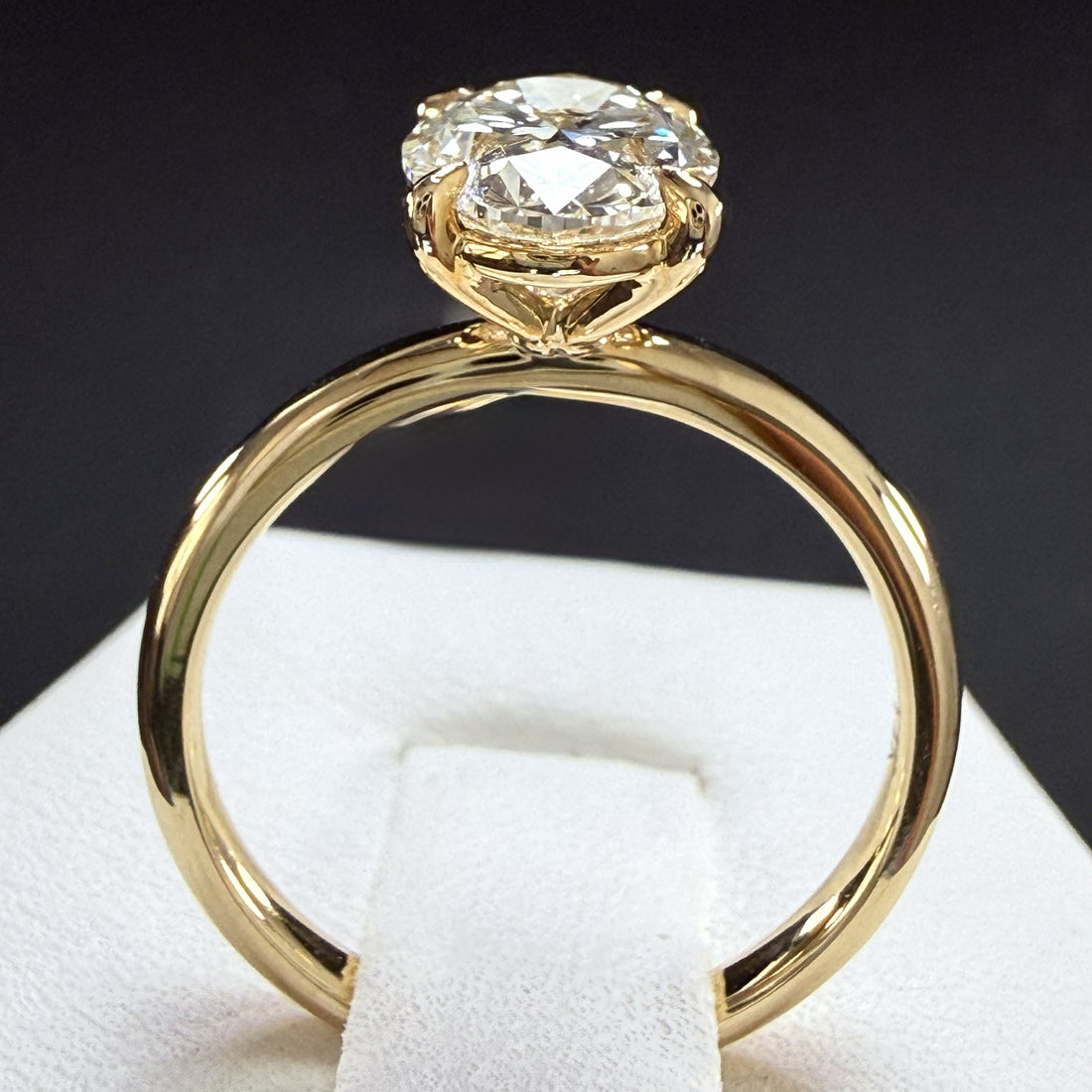 2ct Oval Cut Lab Grown Diamond IGI Certified 14K Yellow Gold Solitaire Engagement Ring