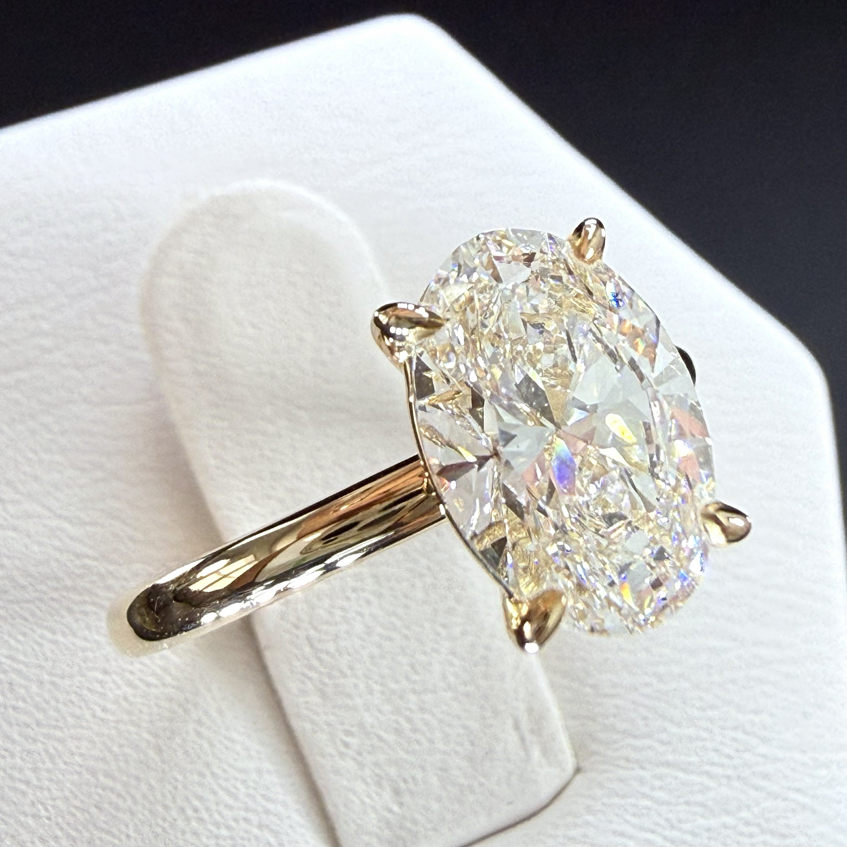2ct Oval Cut Lab Grown Diamond IGI Certified 14K Yellow Gold Solitaire Engagement Ring